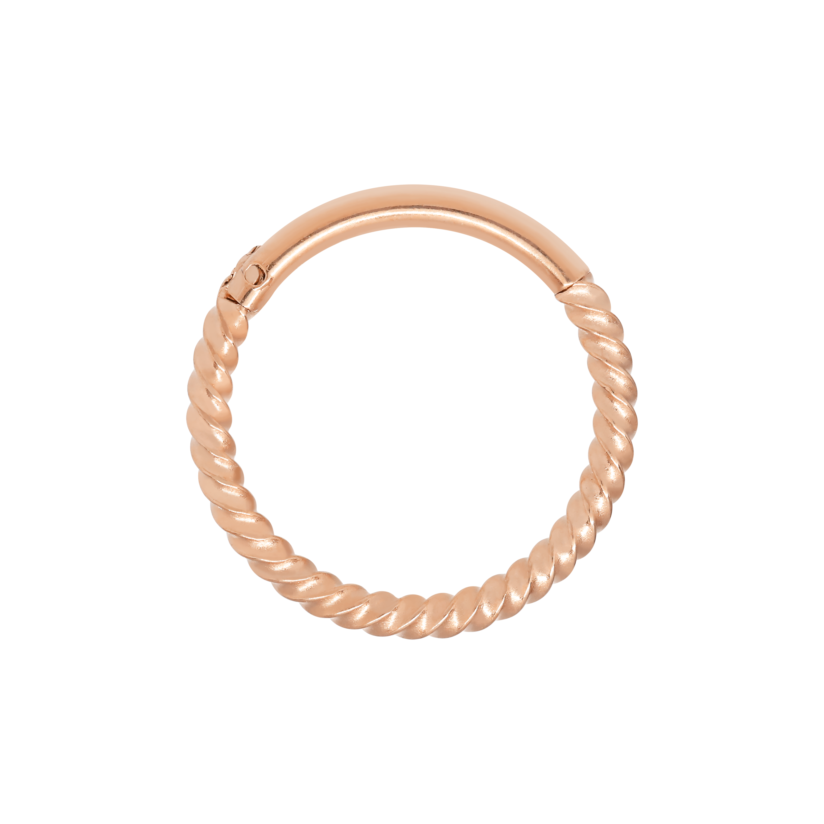 Rope Helix Conch & Cartilage Hoop Piercing - Rose Gold