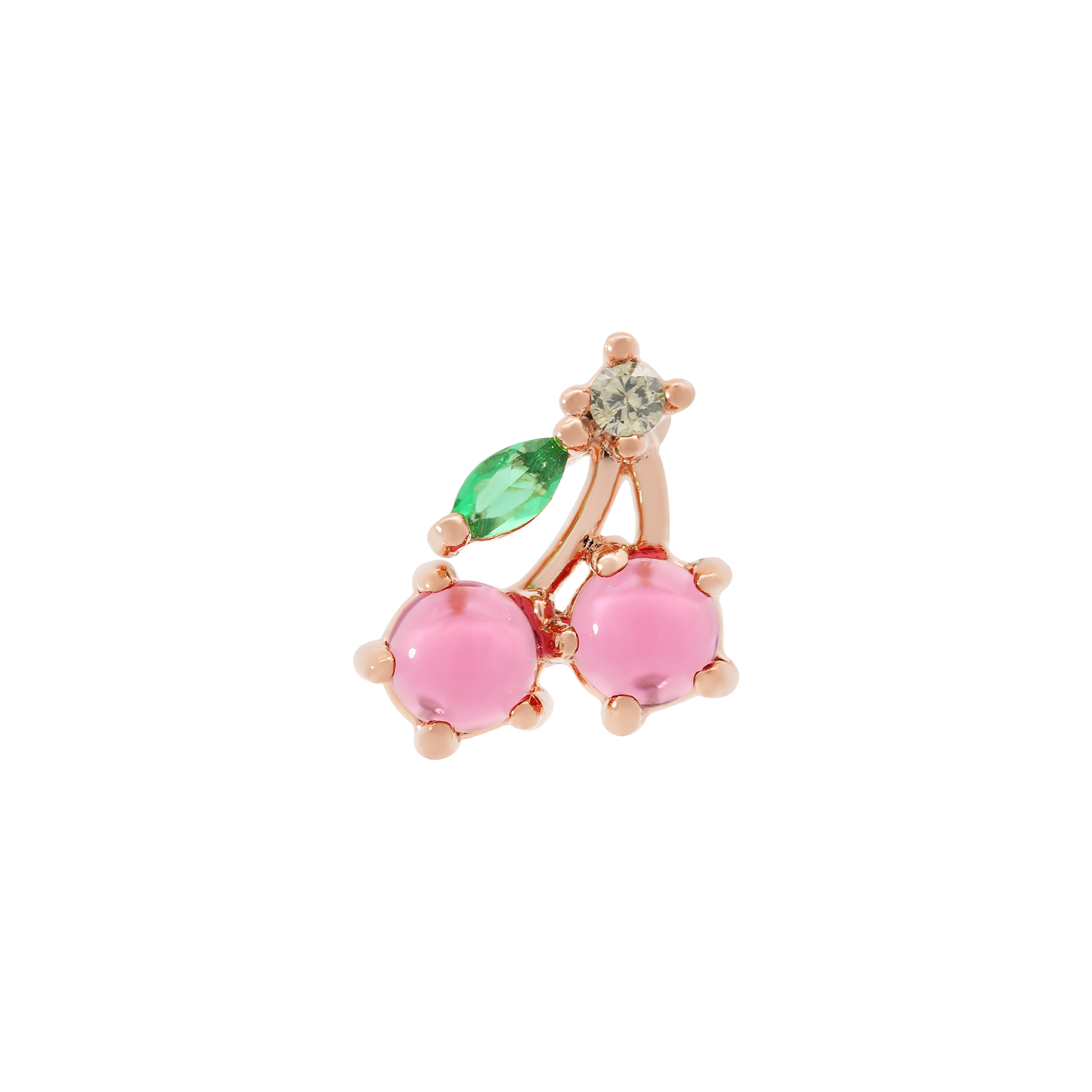Cherry Pie Gemstone Helix Tragus & Cartilage Ear Piercing 2 - Rose Gold