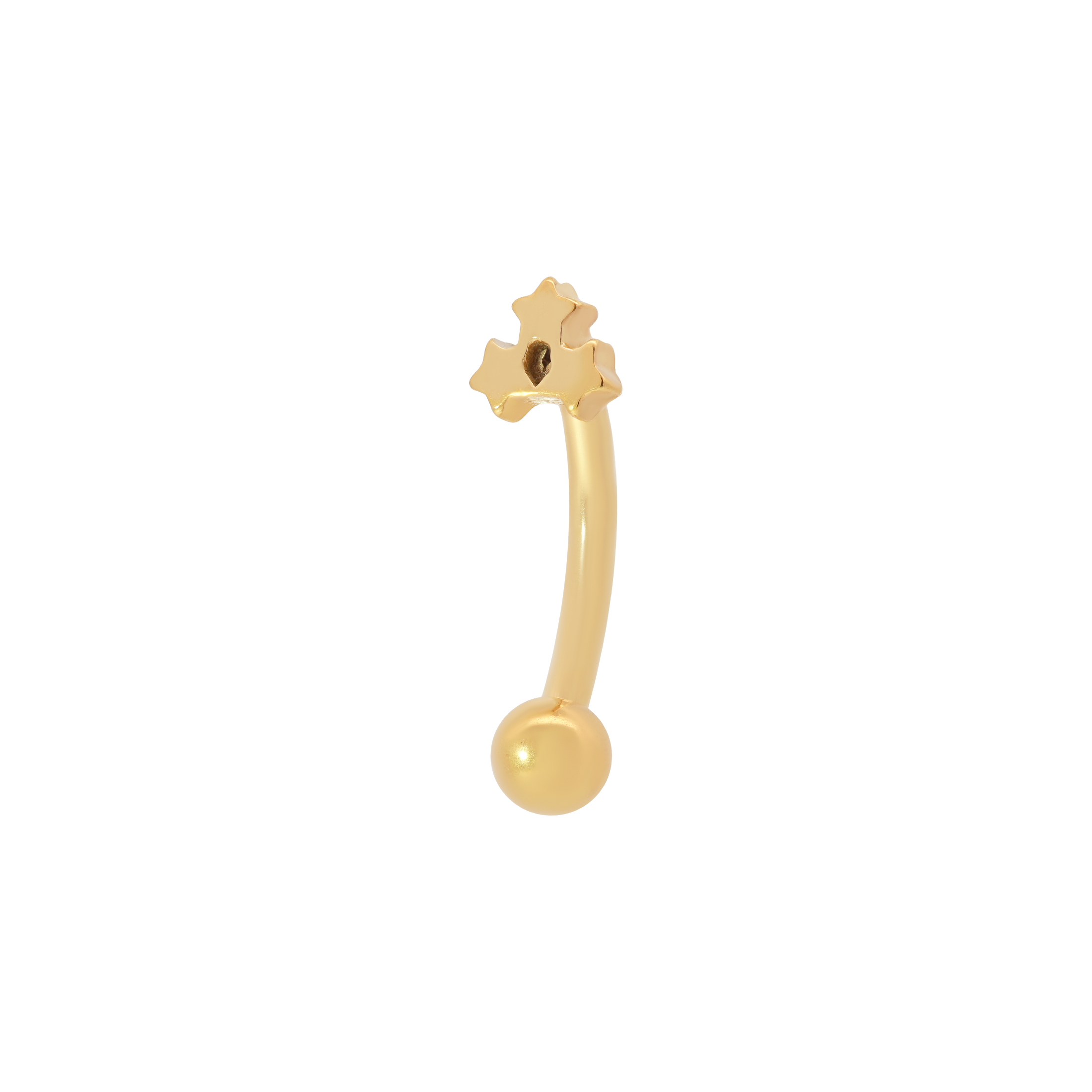 Cosmic Triple Stars Rook Curved Barbell Piercing - Gold