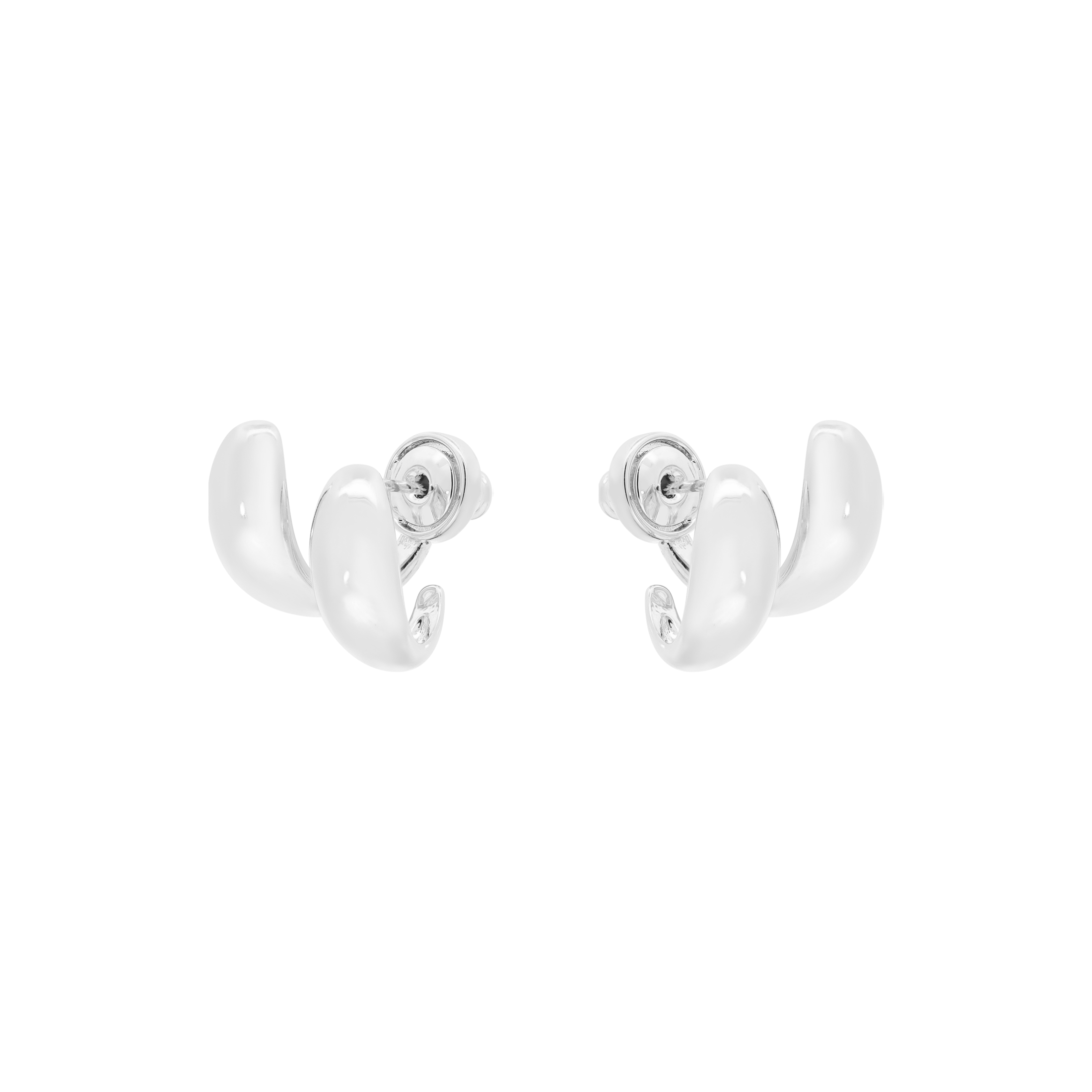Duo Earring Studs 2 - Silver
