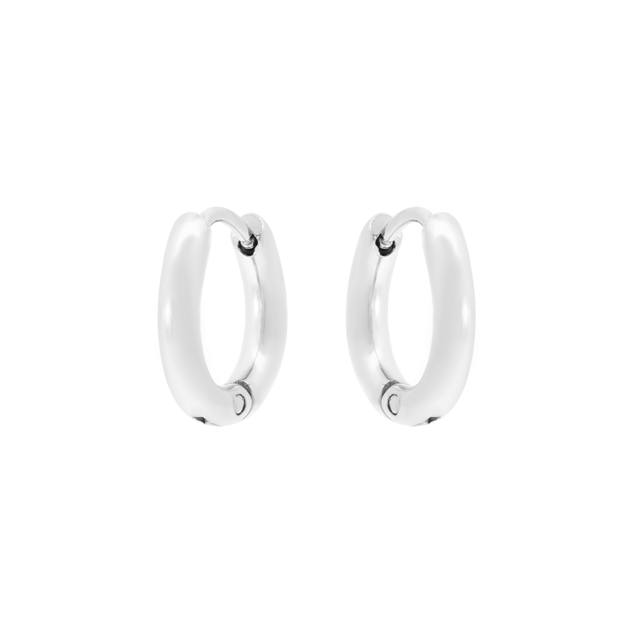 Mia Plain Earring Hoops Medium - Silver