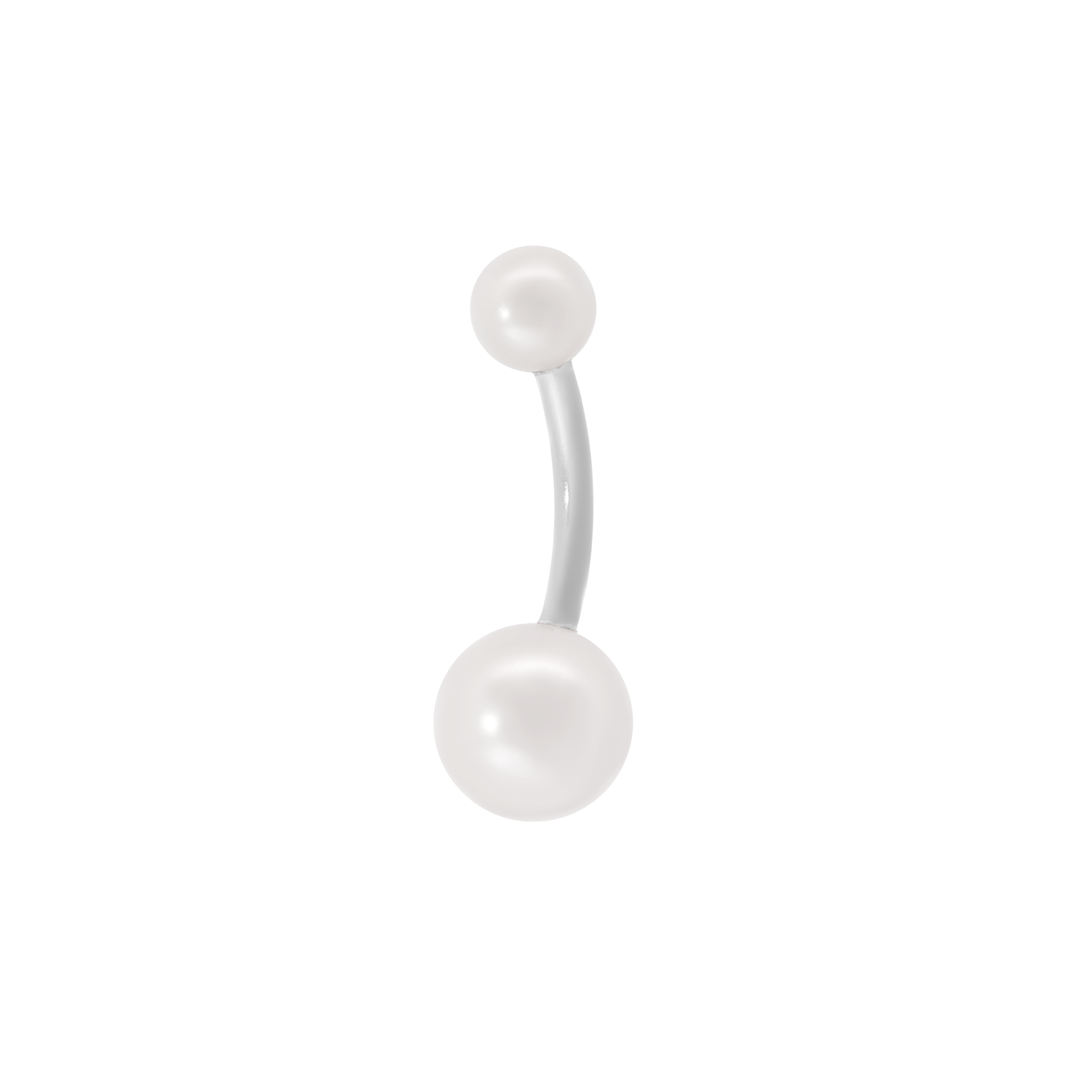 Mira Pearl Belly Bar Piercing - Pearl