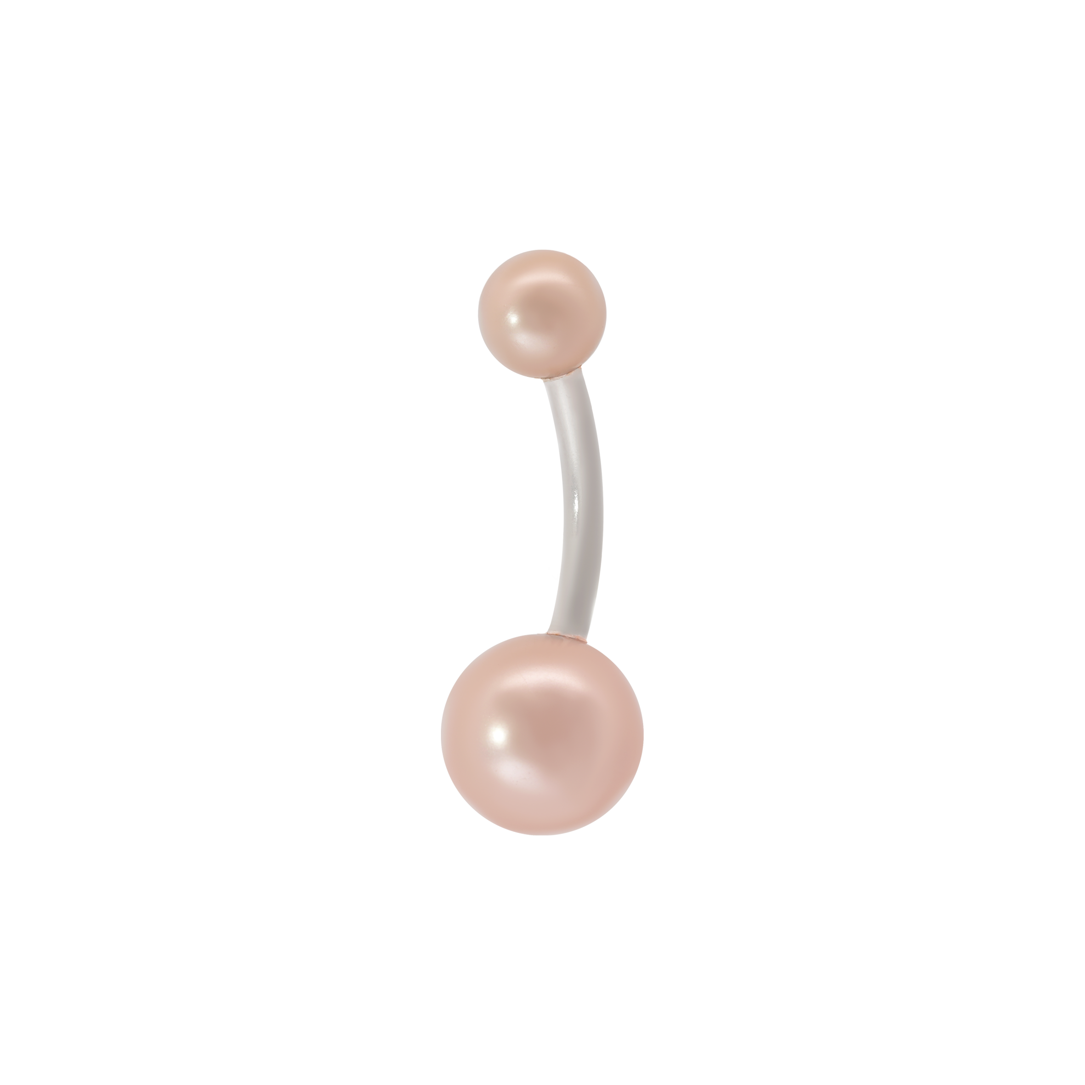 Mira Pearl Belly Bar Piercing - Pink