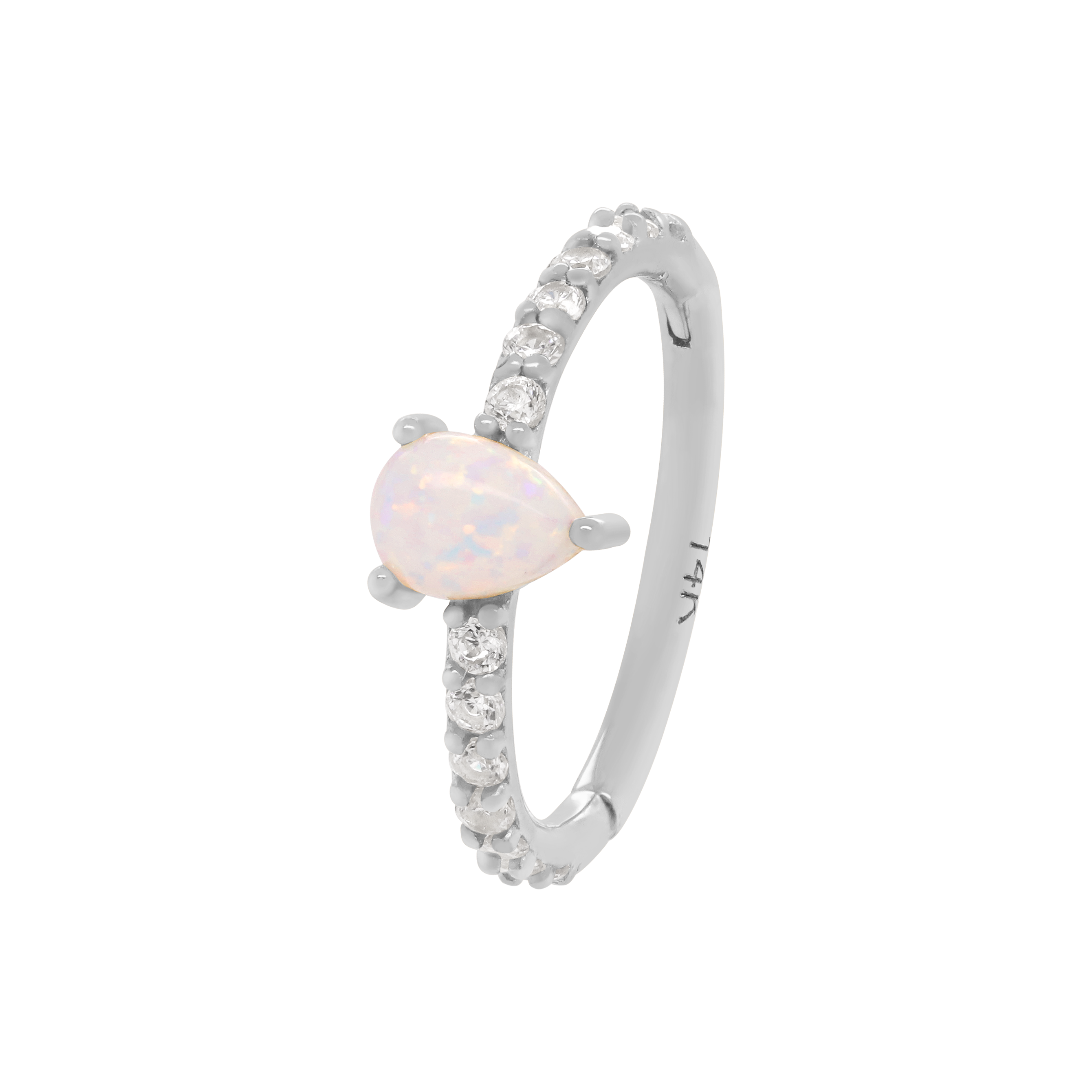 Aura Hoop Helix Conch & Cartilage Ear Piercing - 14K Solid White Gold