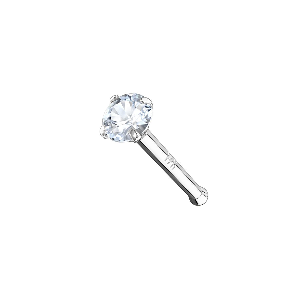 Essence Gemstone Nose Stud Piercing - 14K Solid White Gold