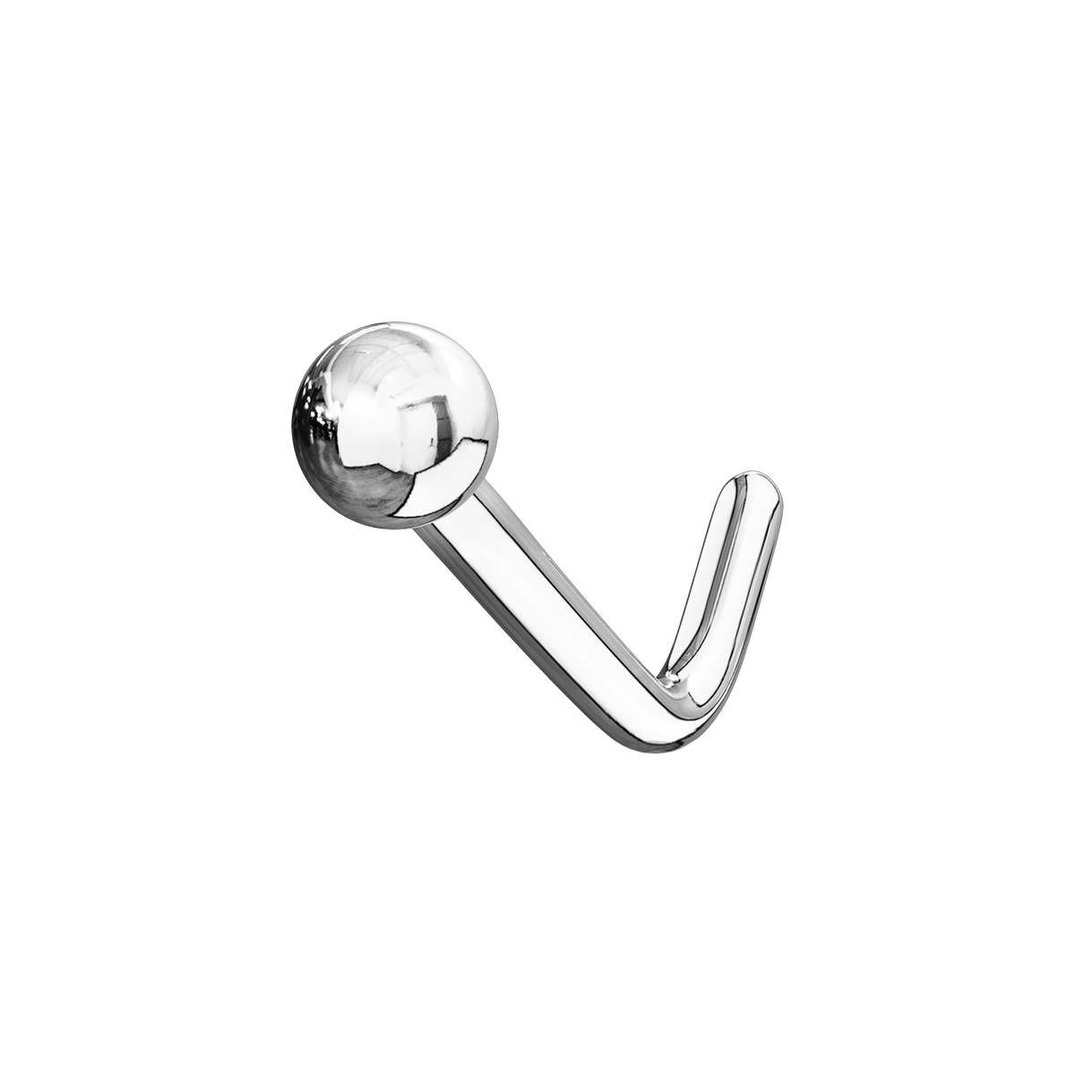 Evoke Ball Nose Stud Piercing - 14K Solid White Gold