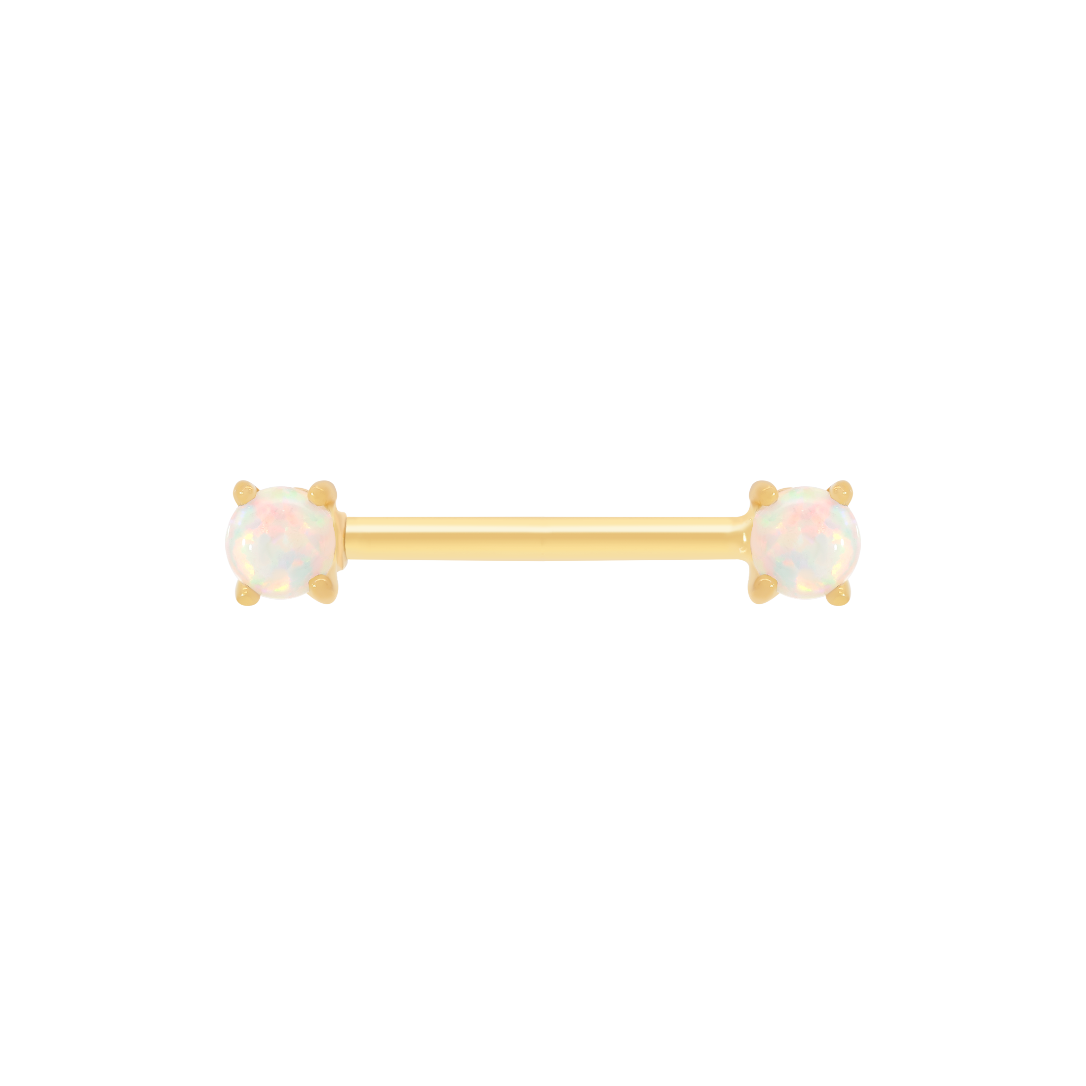 Odyssey Double Opal Nipple Bar Piercing - Gold