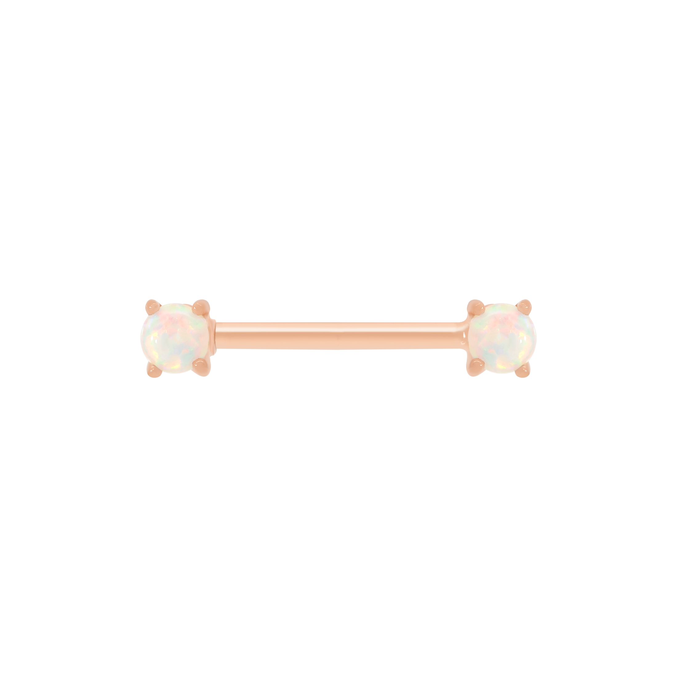 Odyssey Double Opal Nipple Bar Piercing - Rose Gold
