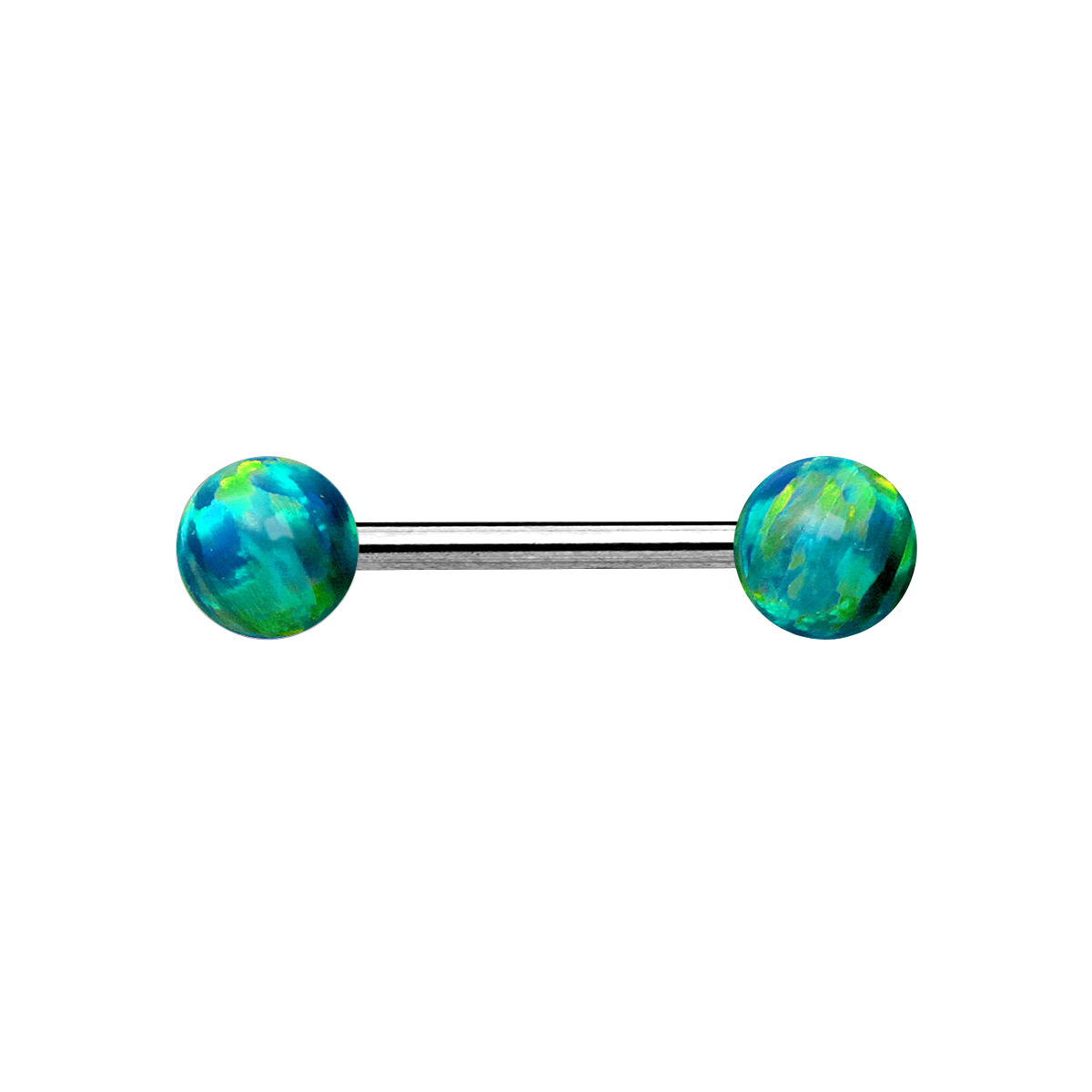 Odessa Opal Ball Nipple Bar Piercing - Blue Opal