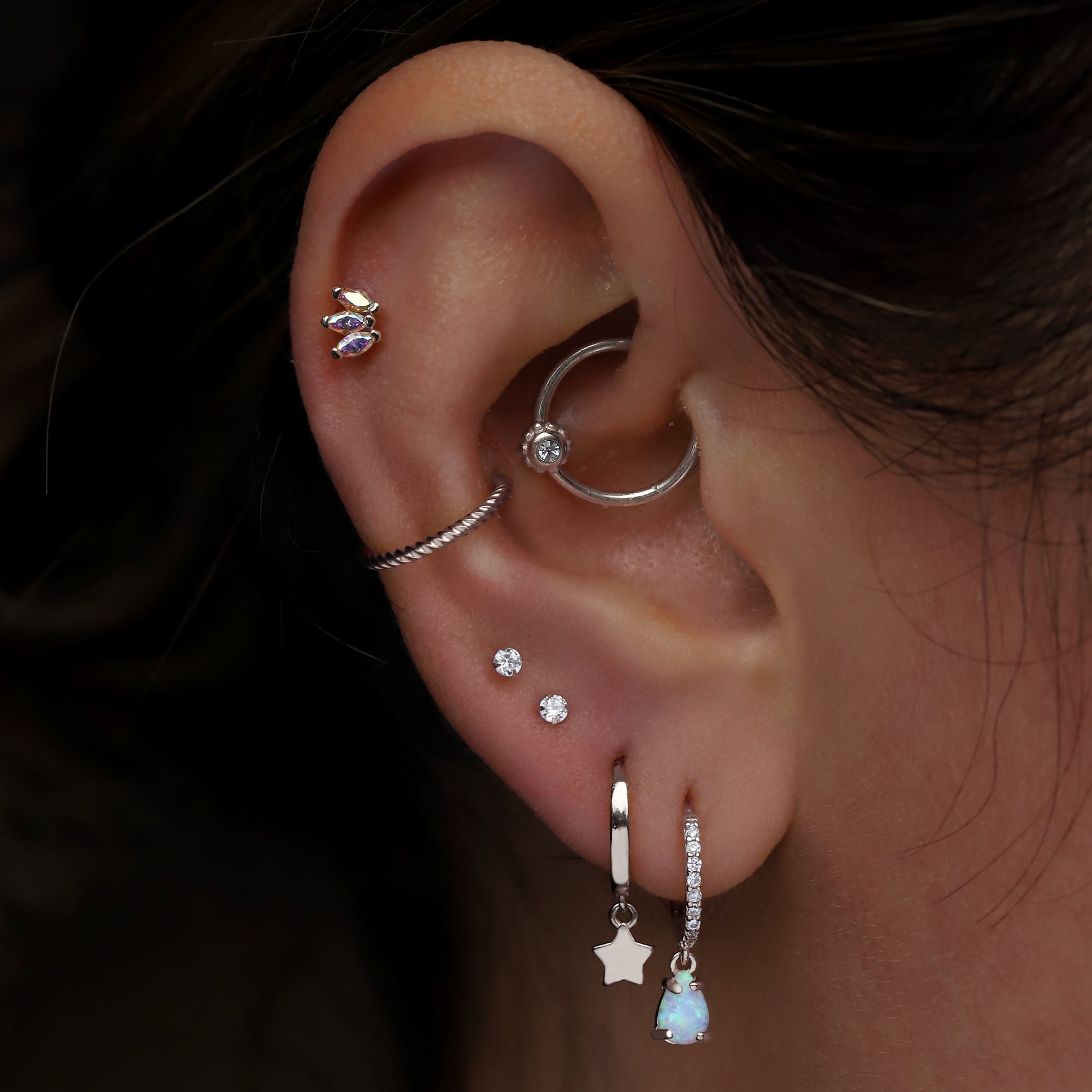 Conch Rope Rope Helix Conch & Cartilage Hoop Piercing - Titanium – Loveless Friday