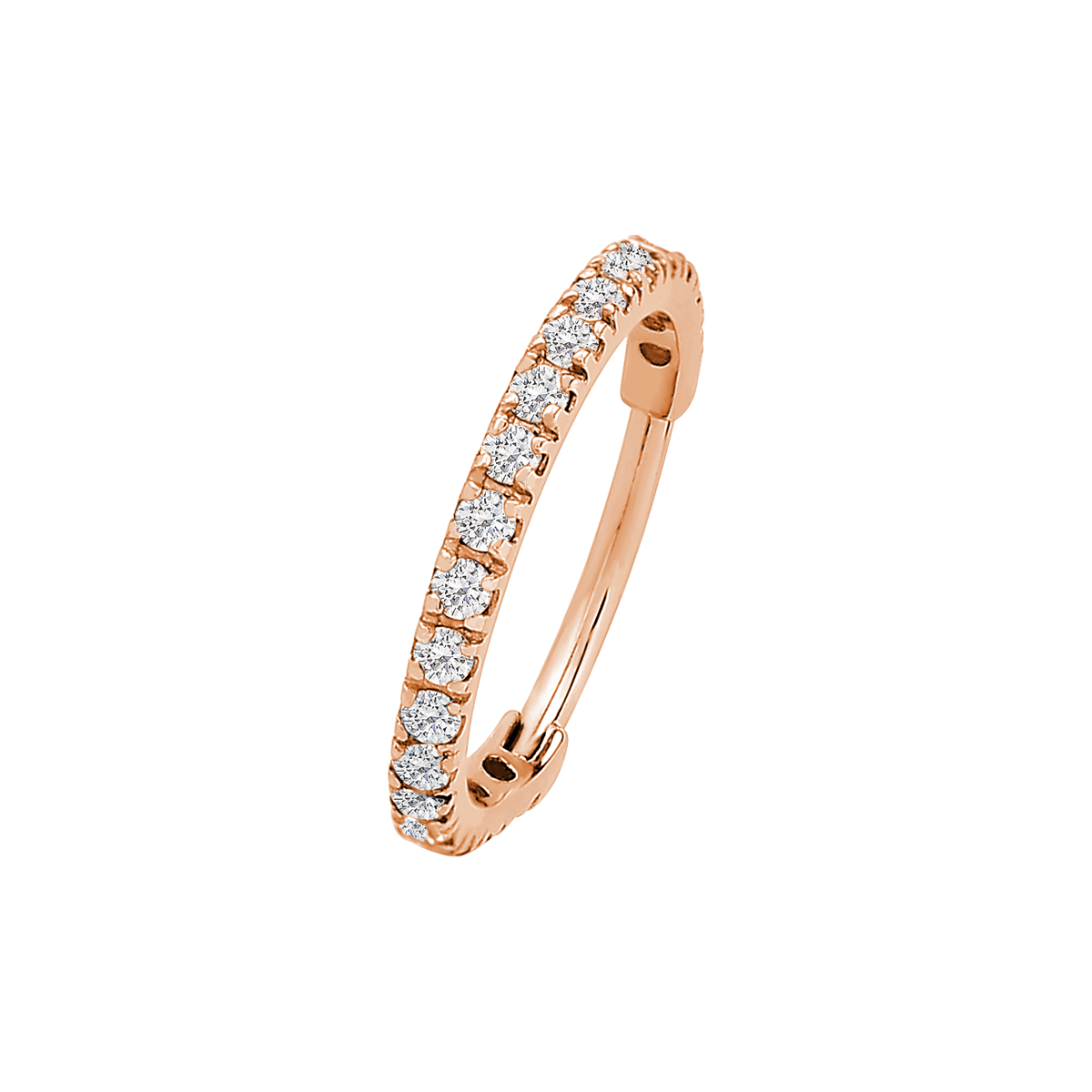 Shine Gemstone Helix Conch & Cartilage Hoop Piercing - Rose Gold