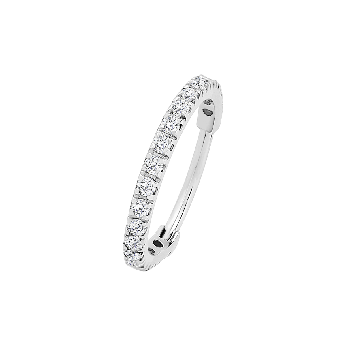 Shine Gemstone Helix Conch & Cartilage Hoop Piercing - Silver