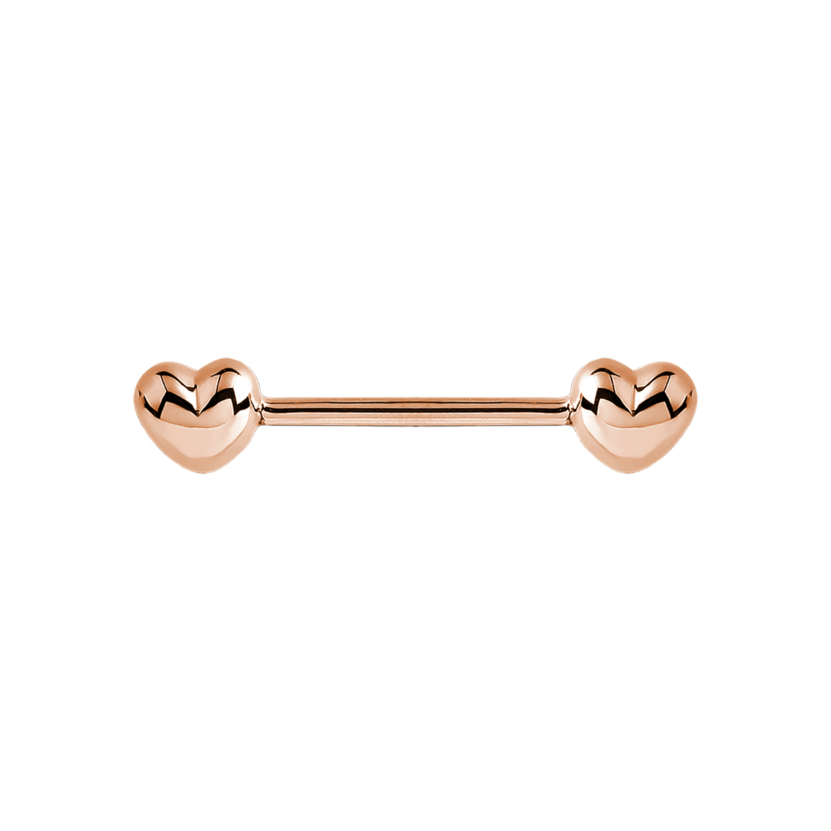 Solid Heart Nipple Bar Piercing - Rose Gold
