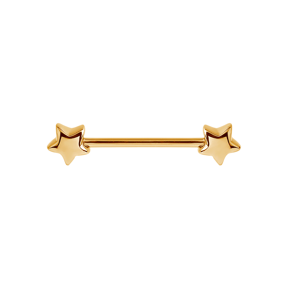 Solid Star Nipple Bar Piercing - Gold