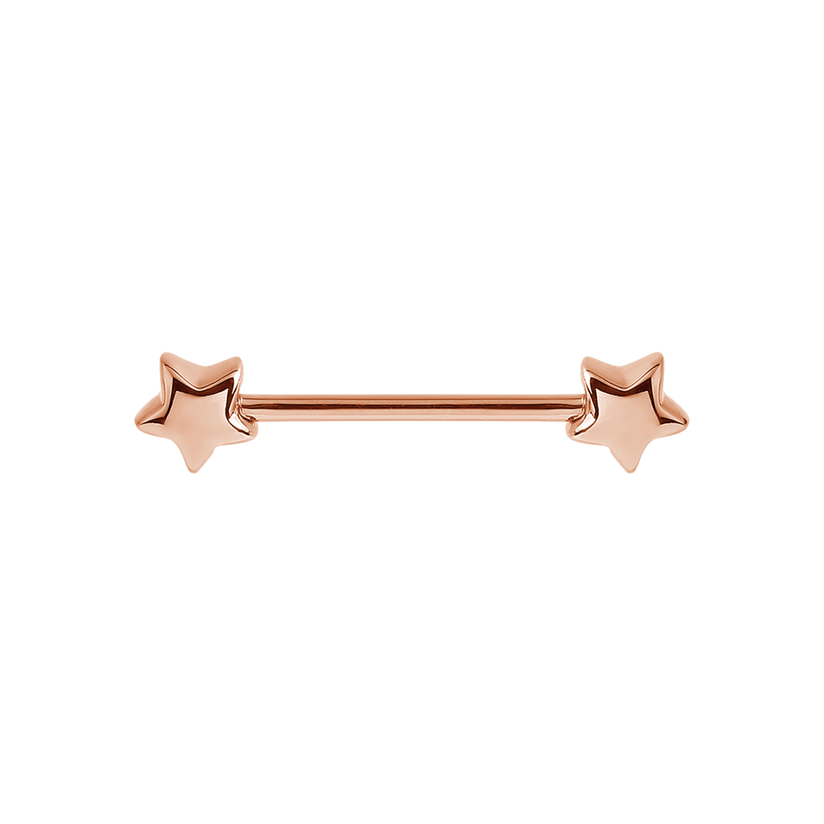 Solid Star Nipple Bar Piercing - Rose Gold