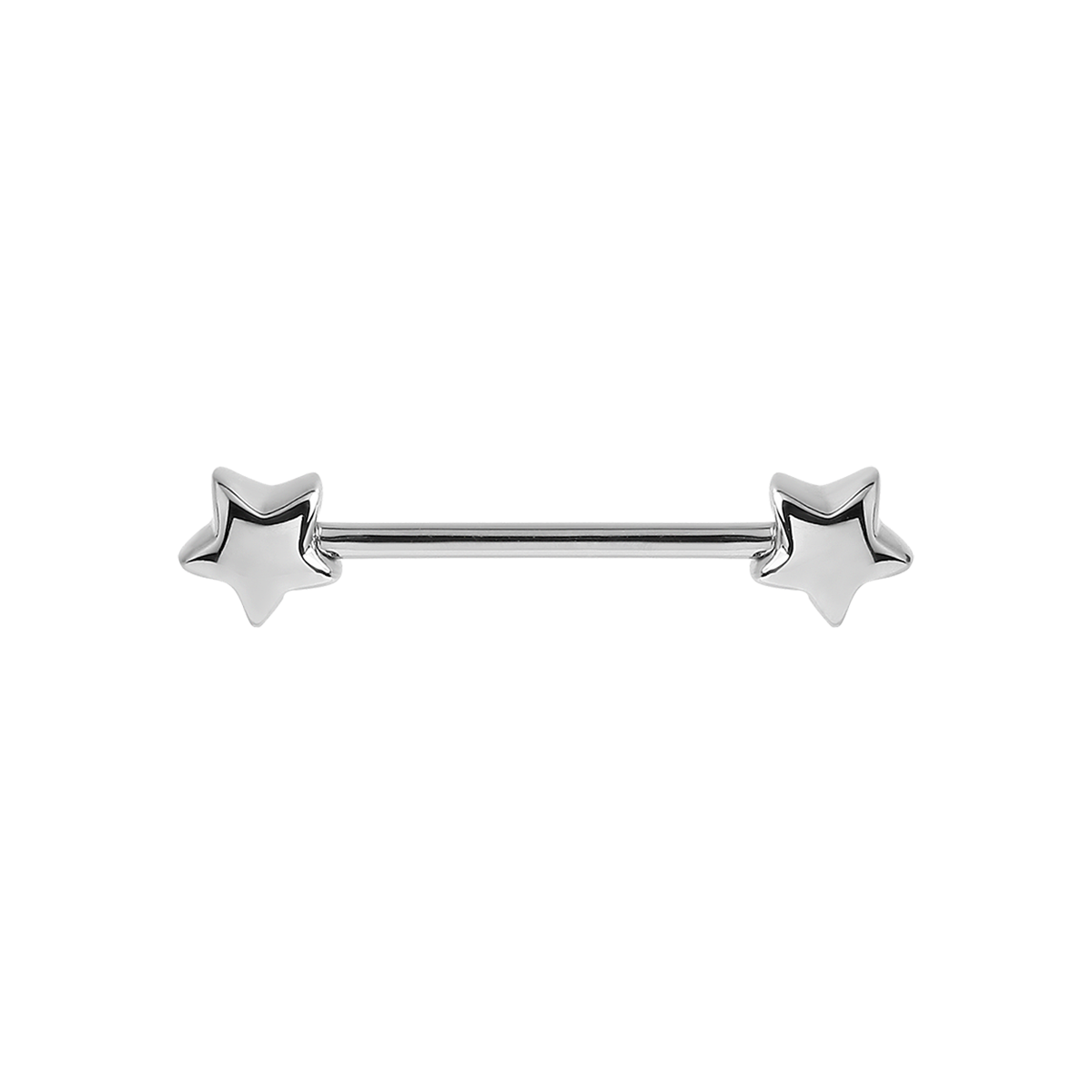 Solid Star Nipple Bar Piercing - Silver