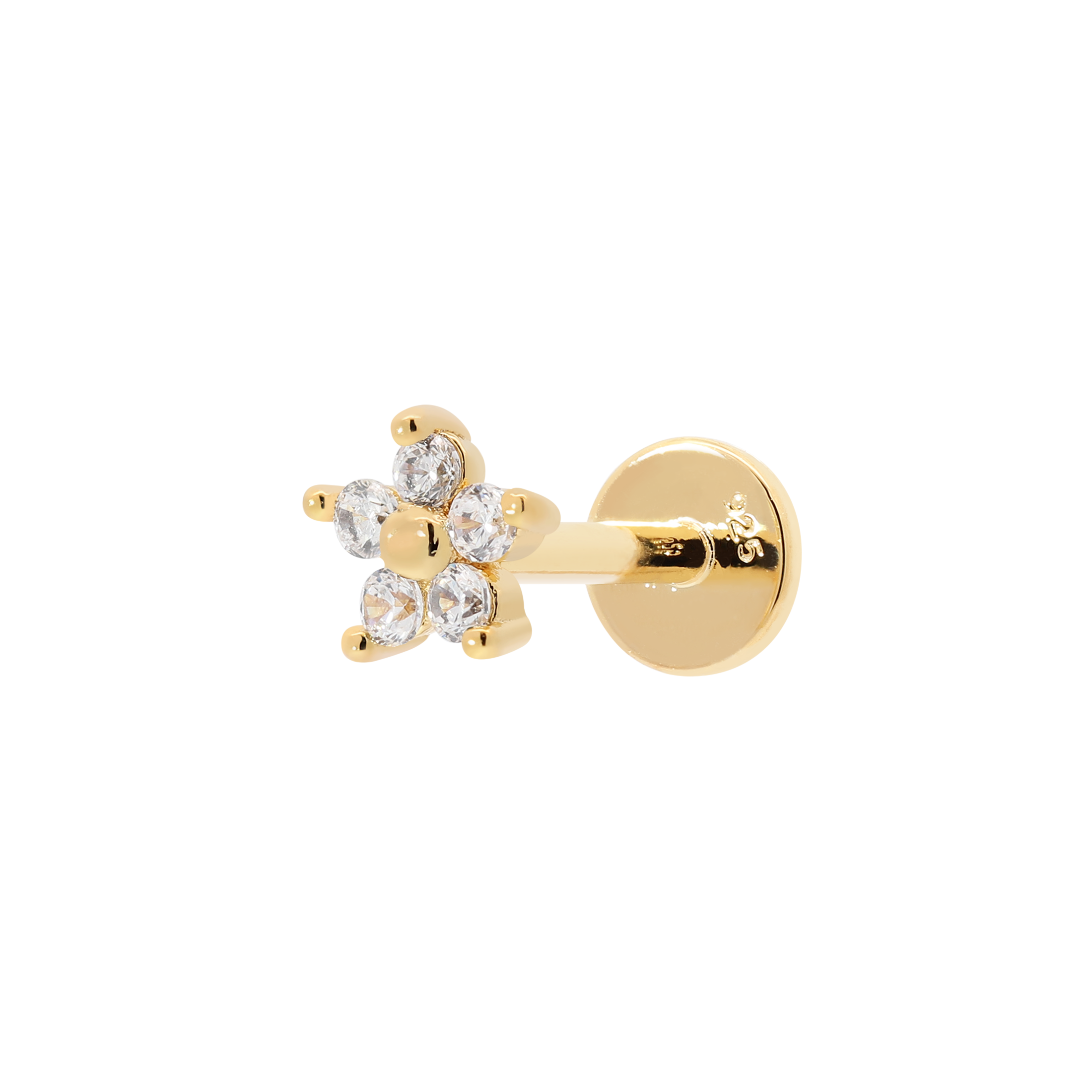 Bloom Flower Helix Tragus Cartilage & Conch Ear Piercing - Gold