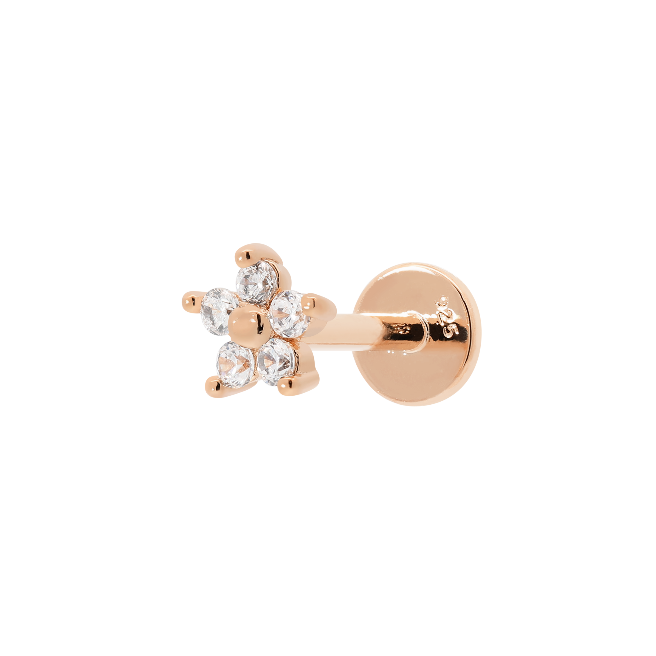 Bloom Flower Helix Tragus Cartilage & Conch Ear Piercing - Rose Gold