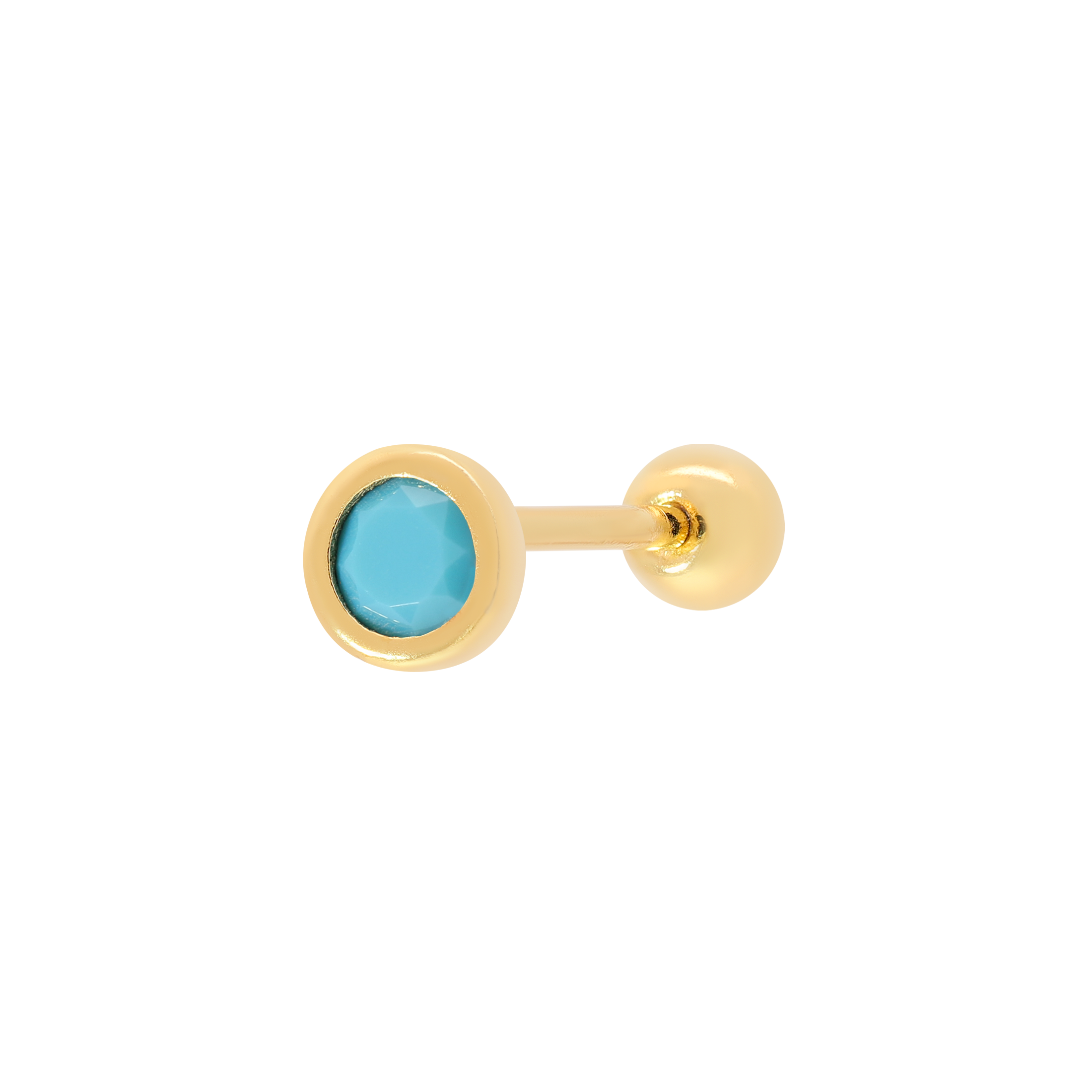 December Birthstone Tragus Helix Cartilage & Conch Ear Piercing - Gold
