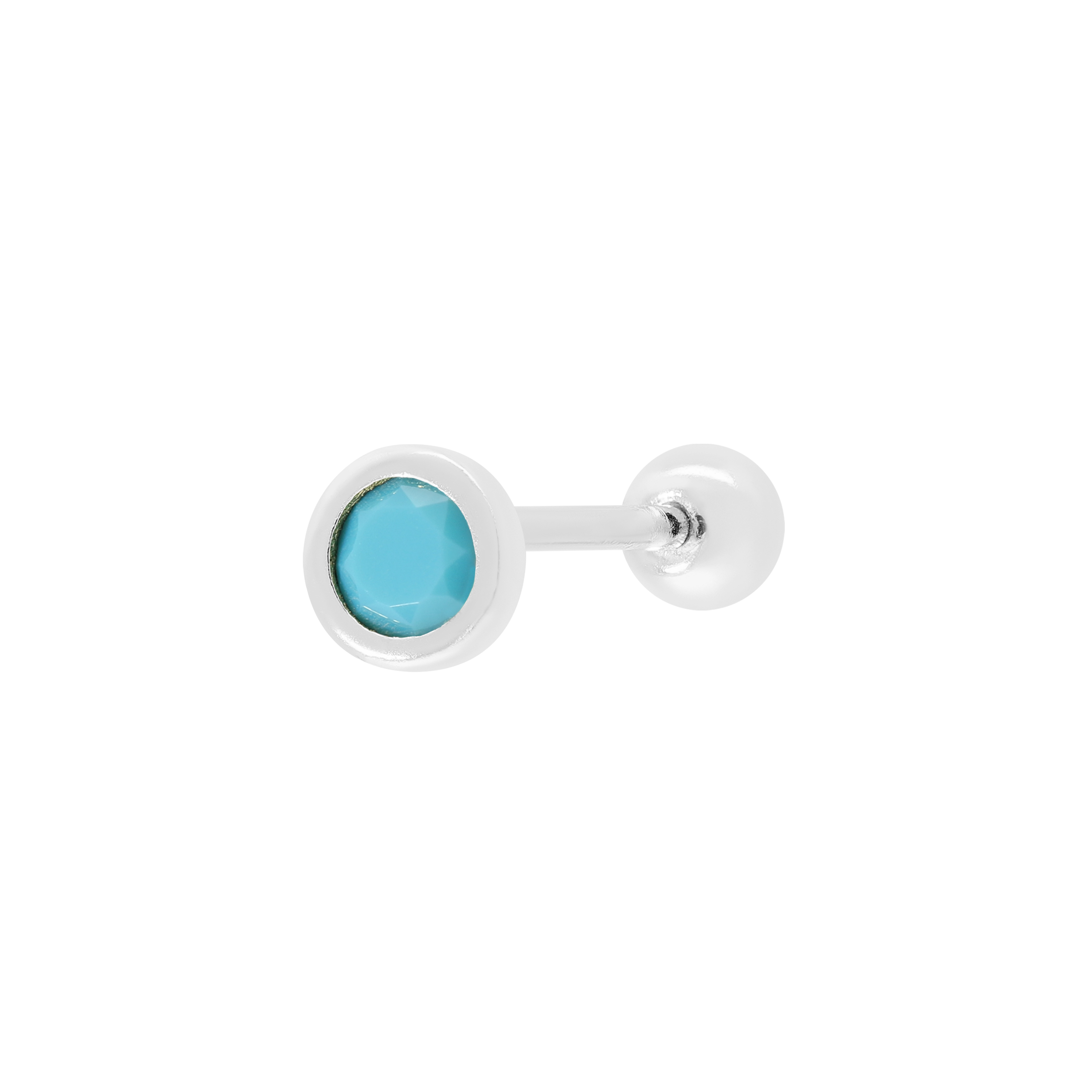 December Birthstone Tragus Helix & Conch Ear Piercing - Silver