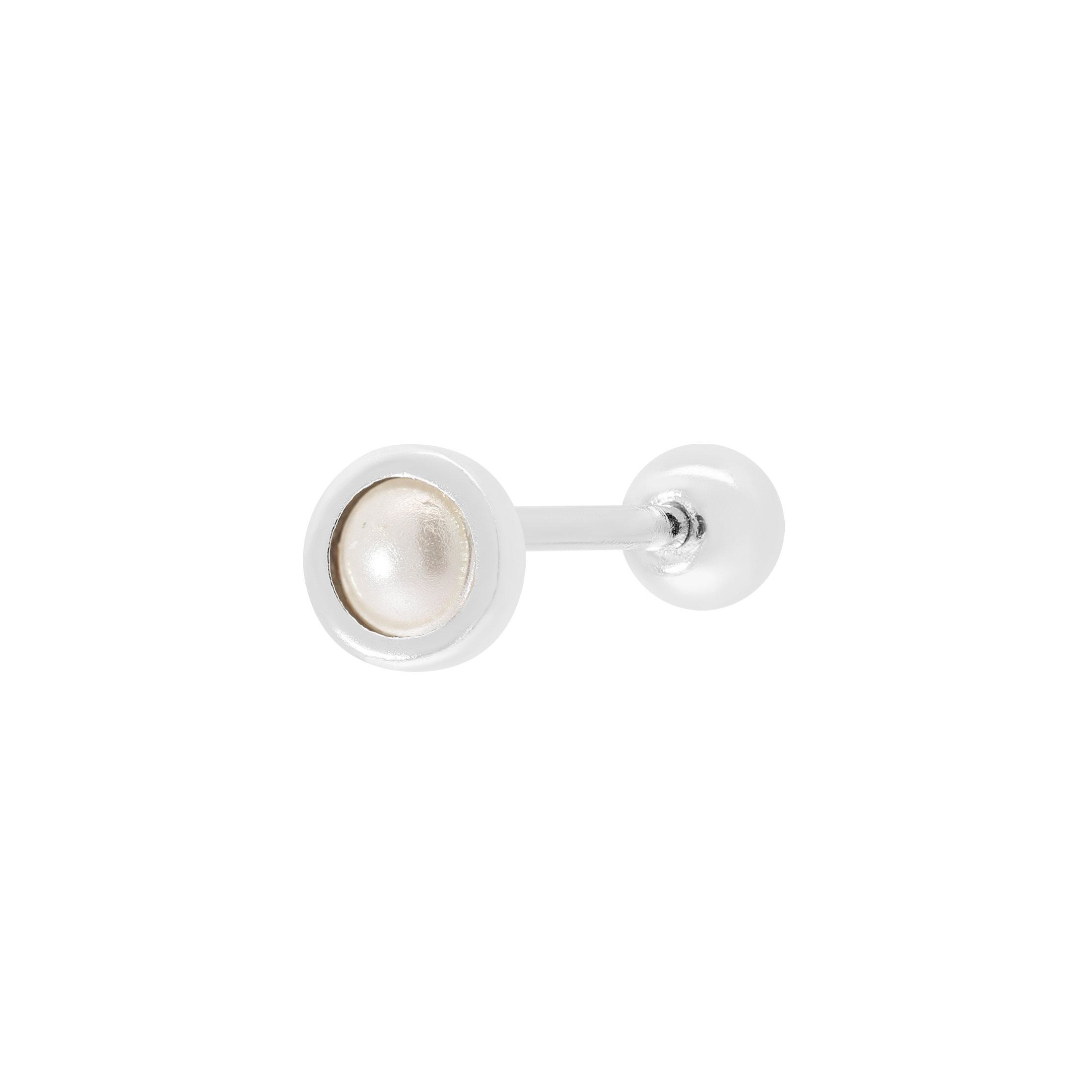 June Birthstone Tragus Helix & Conch Ear Piercing - Sterling Silver