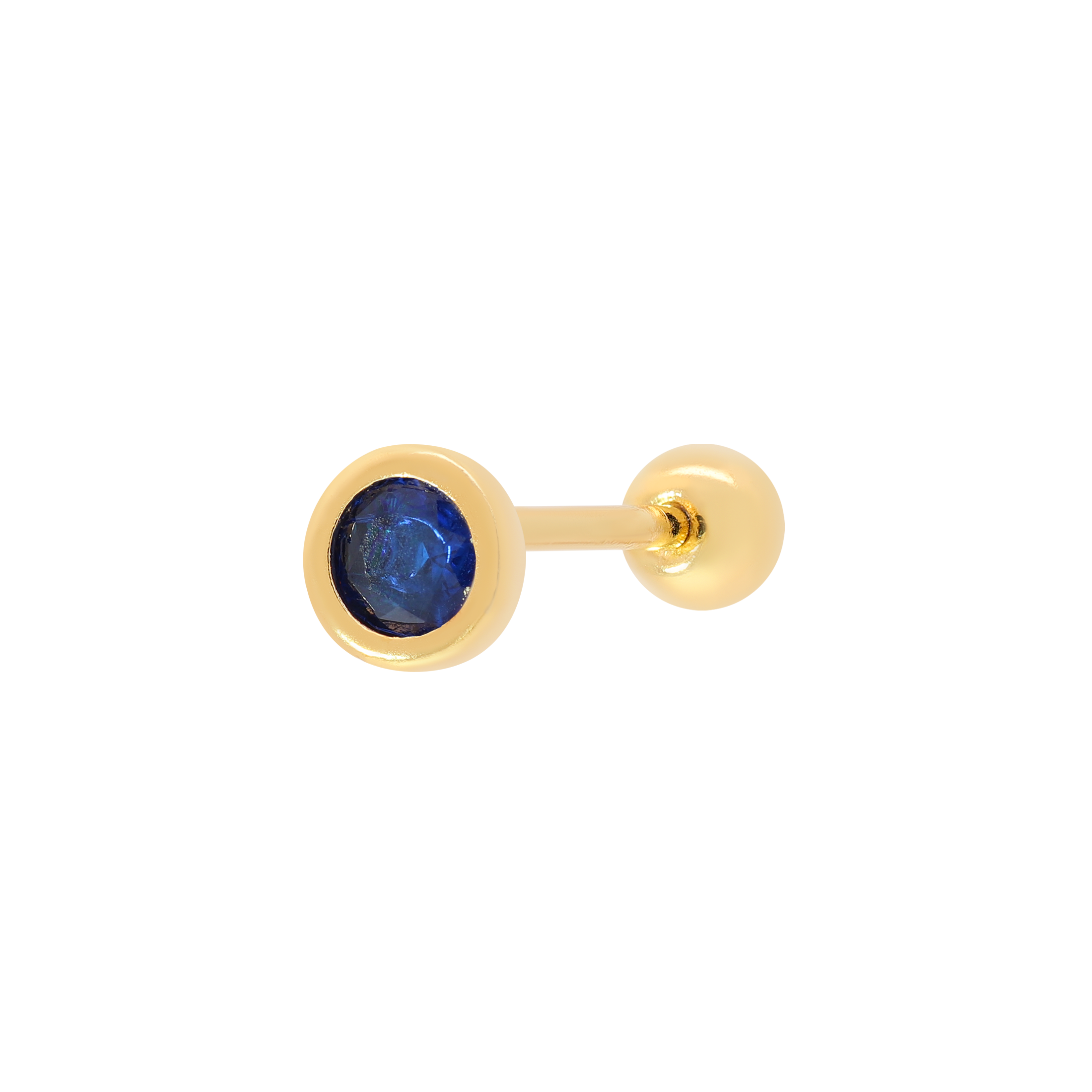 September Birthstone Tragus Helix & Conch Ear Piercing - Gold