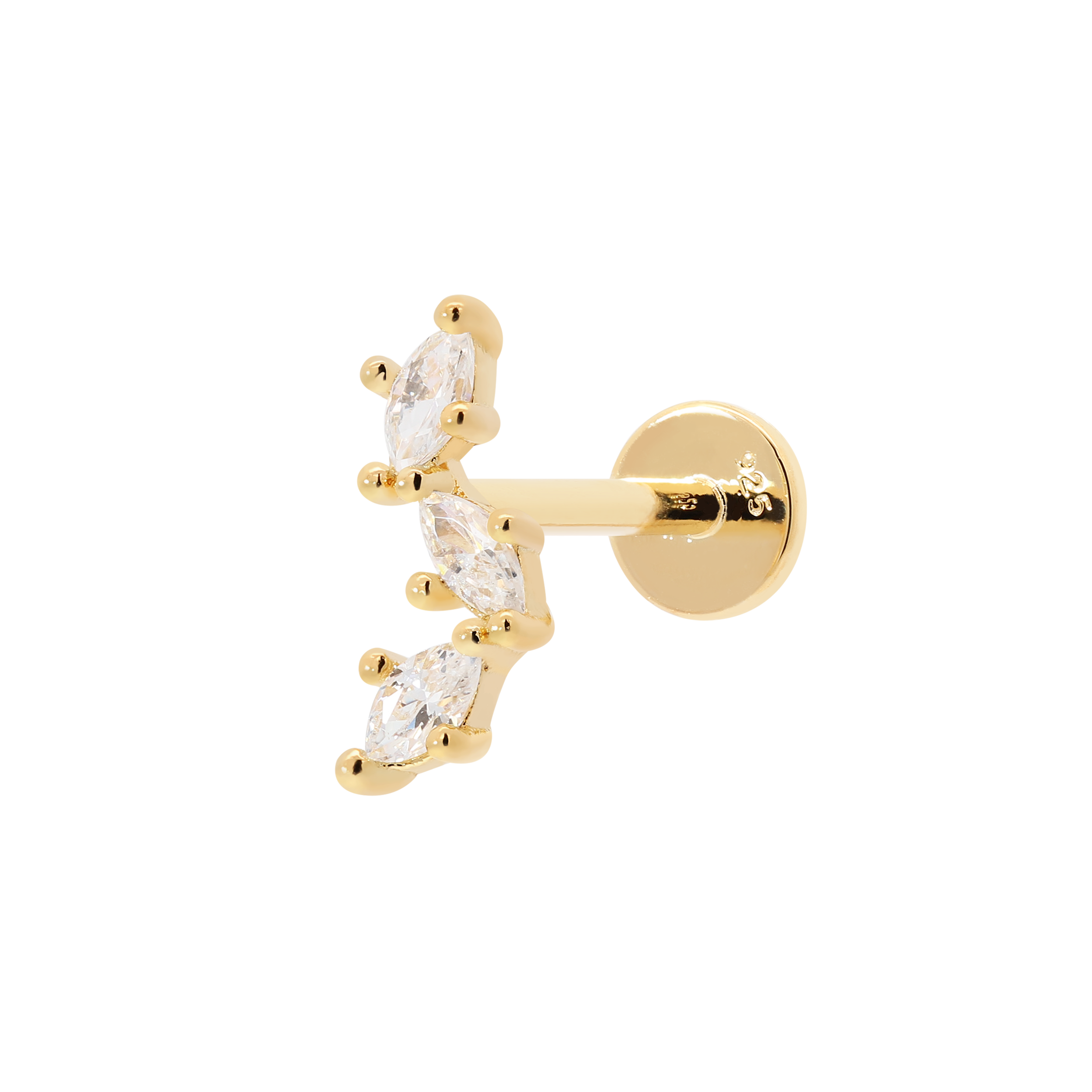 Calis Gem Helix Tragus Cartilage & Conch Ear Piercing - Gold