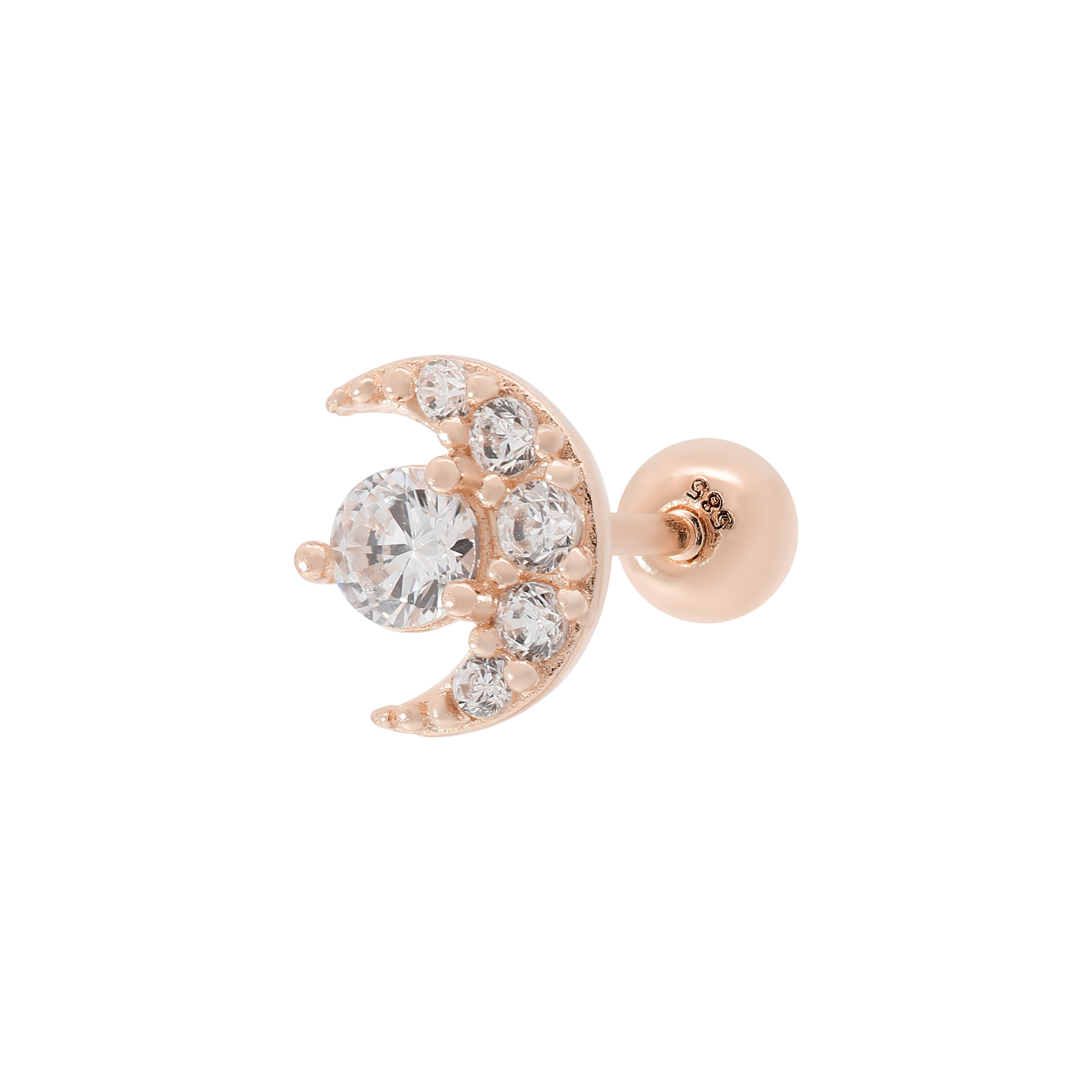 Celestial Tragus Helix & Cartilage Ear Piercing - 14K Solid Rose Gold