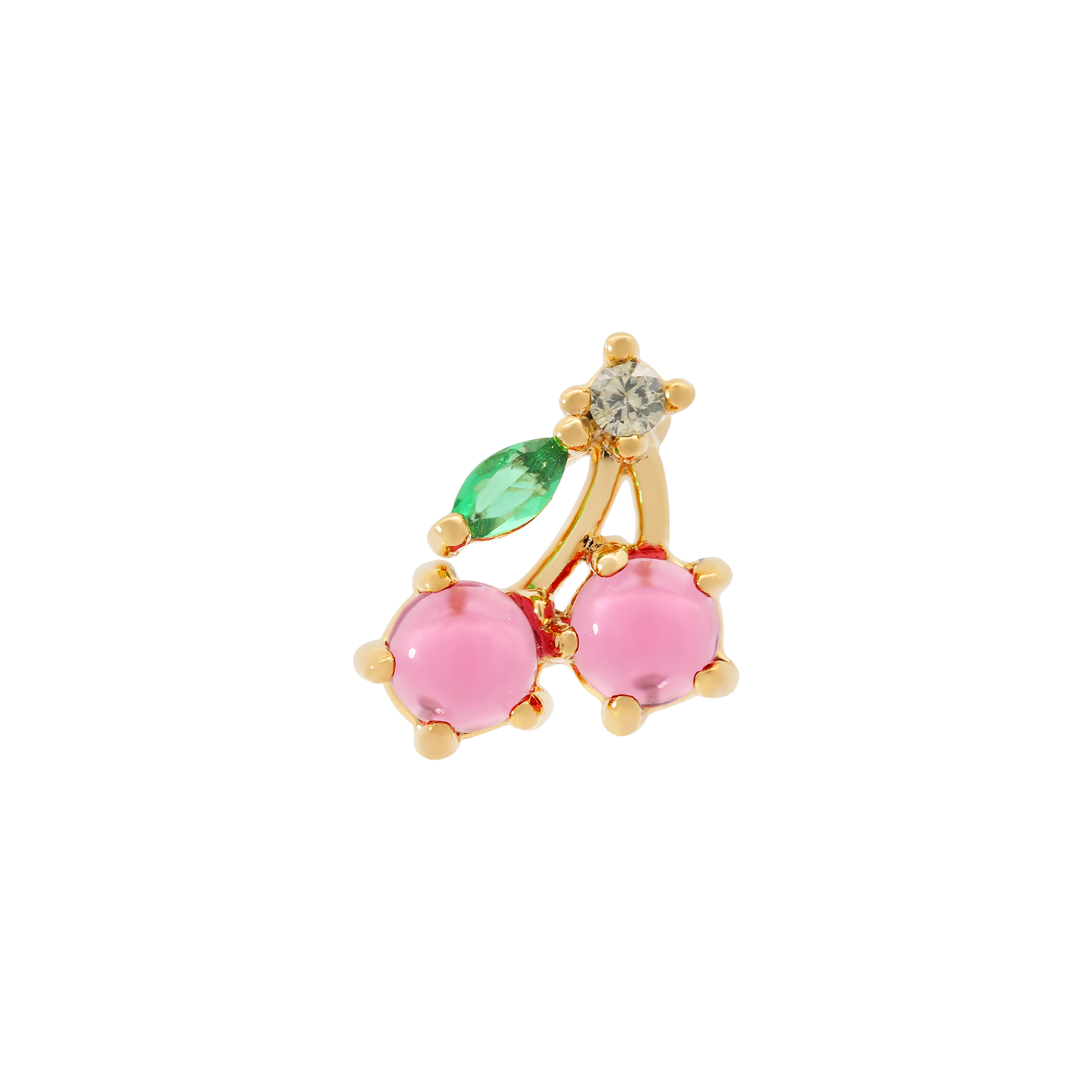 Cherry Pie Gemstone Helix Tragus & Cartilage Ear Piercing 2 - Gold