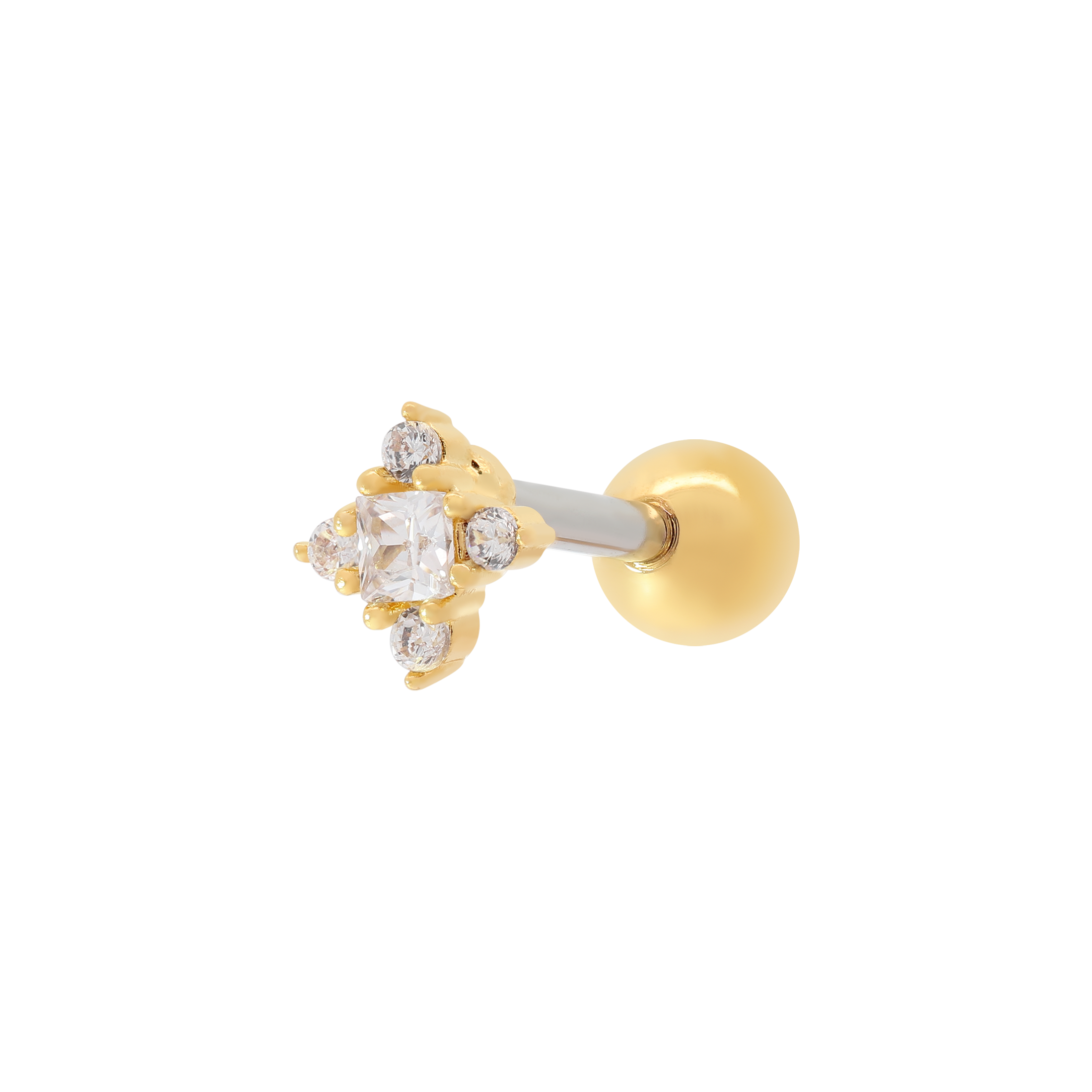 Datum Gemstone Tragus Helix Cartilage & Conch Ear Piercing - Gold