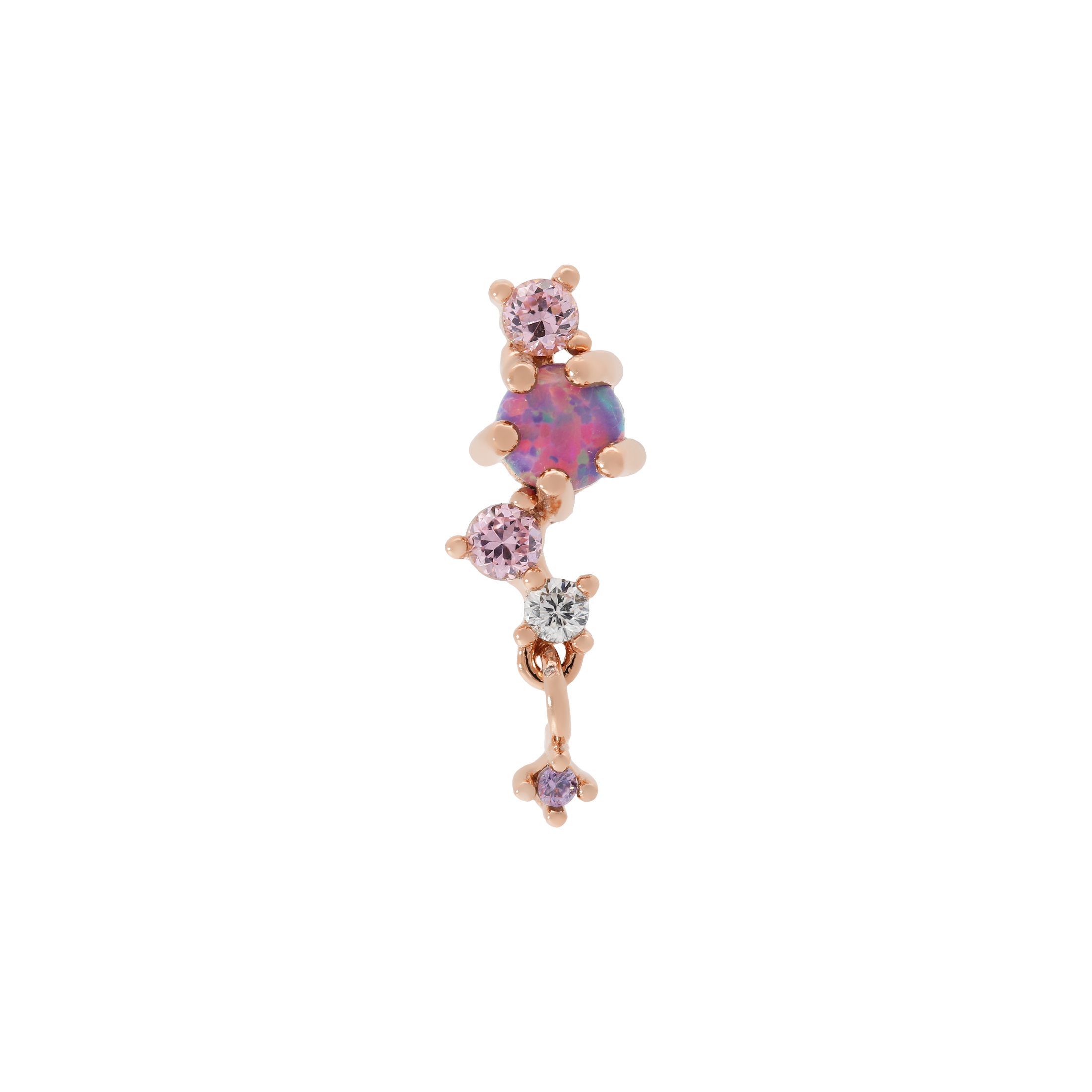 Edith Gemstone Helix Tragus & Cartilage Ear Piercing 2 - Rose Gold