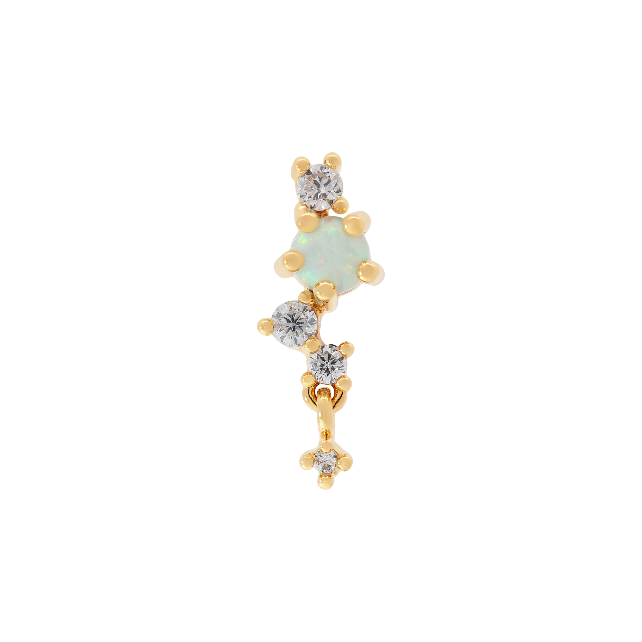 Eileen Opal & Gemstone Helix Tragus & Cartilage Ear Piercing 2 - Gold