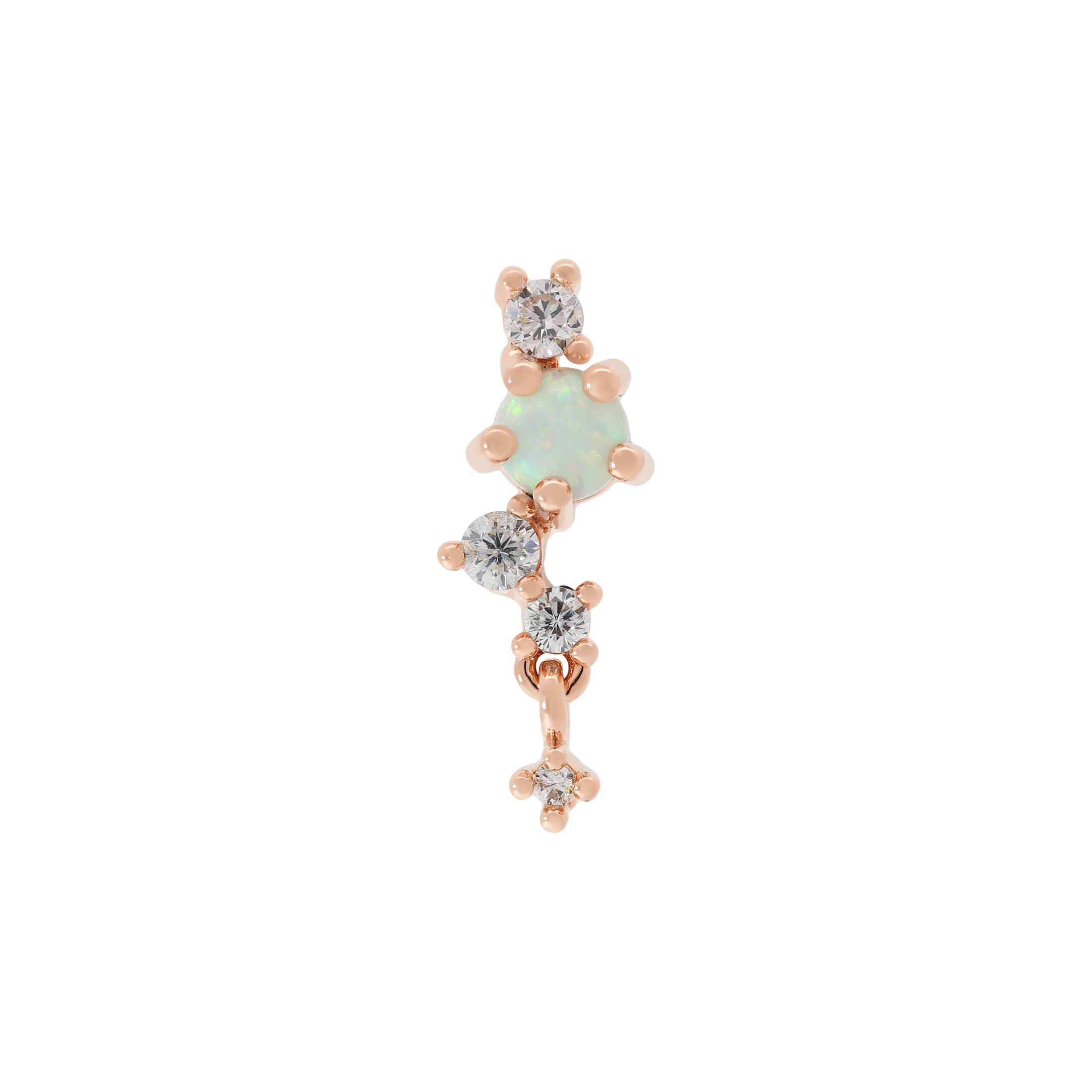 Eileen Gemstone Helix Tragus & Cartilage Ear Piercing 2 - Rose Gold