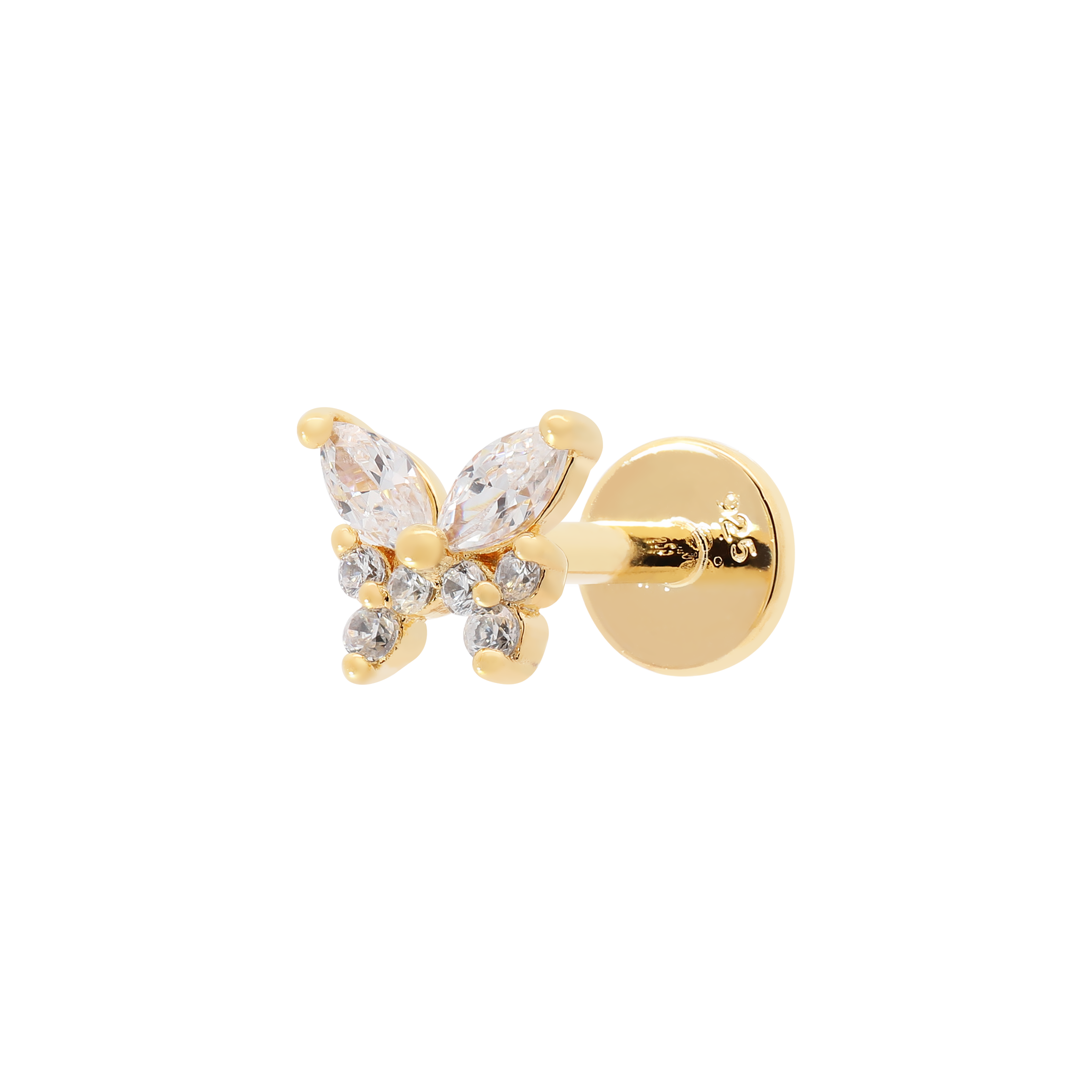 Enchantress Butterfly Tragus Helix & Cartilage Ear Piercing - Gold