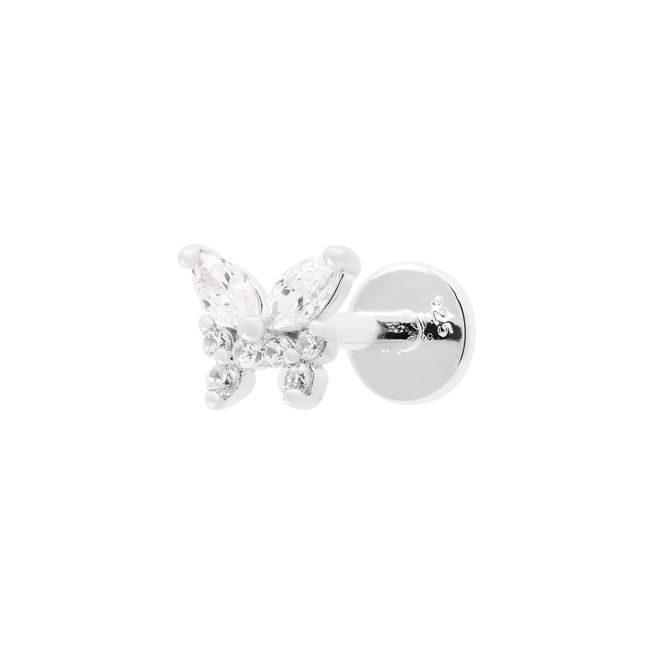 Enchantress Butterfly Tragus Helix & Cartilage Ear Piercing - Sterling Silver