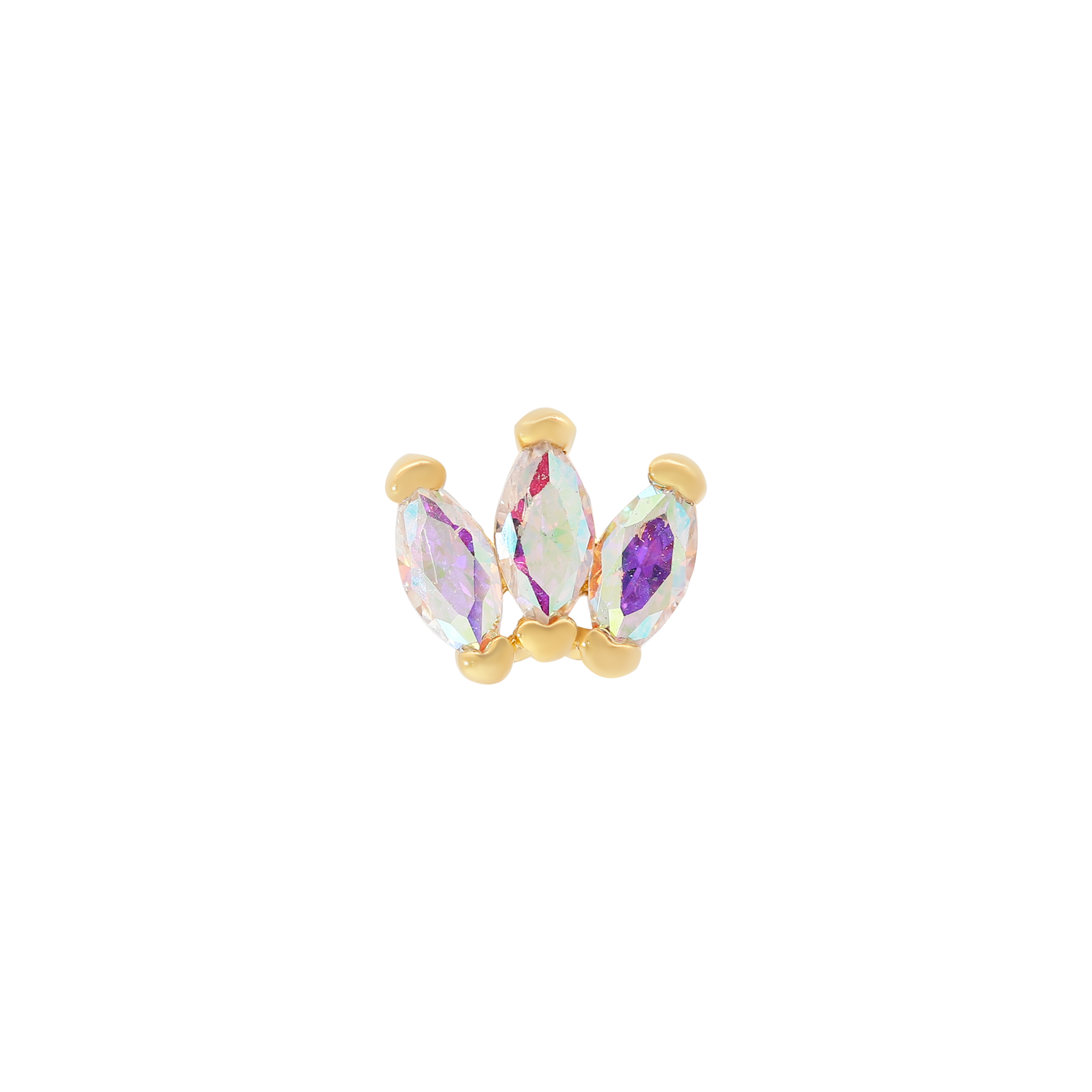Ethereal Gemstone Helix Tragus Cartilage & Conch Ear Piercing 2 - Gold