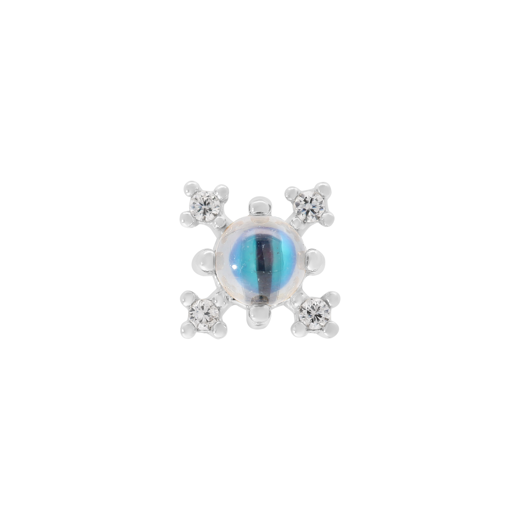 Euphoria Gemstone Helix Tragus Cartilage & Conch Ear Piercing 2 - Silver