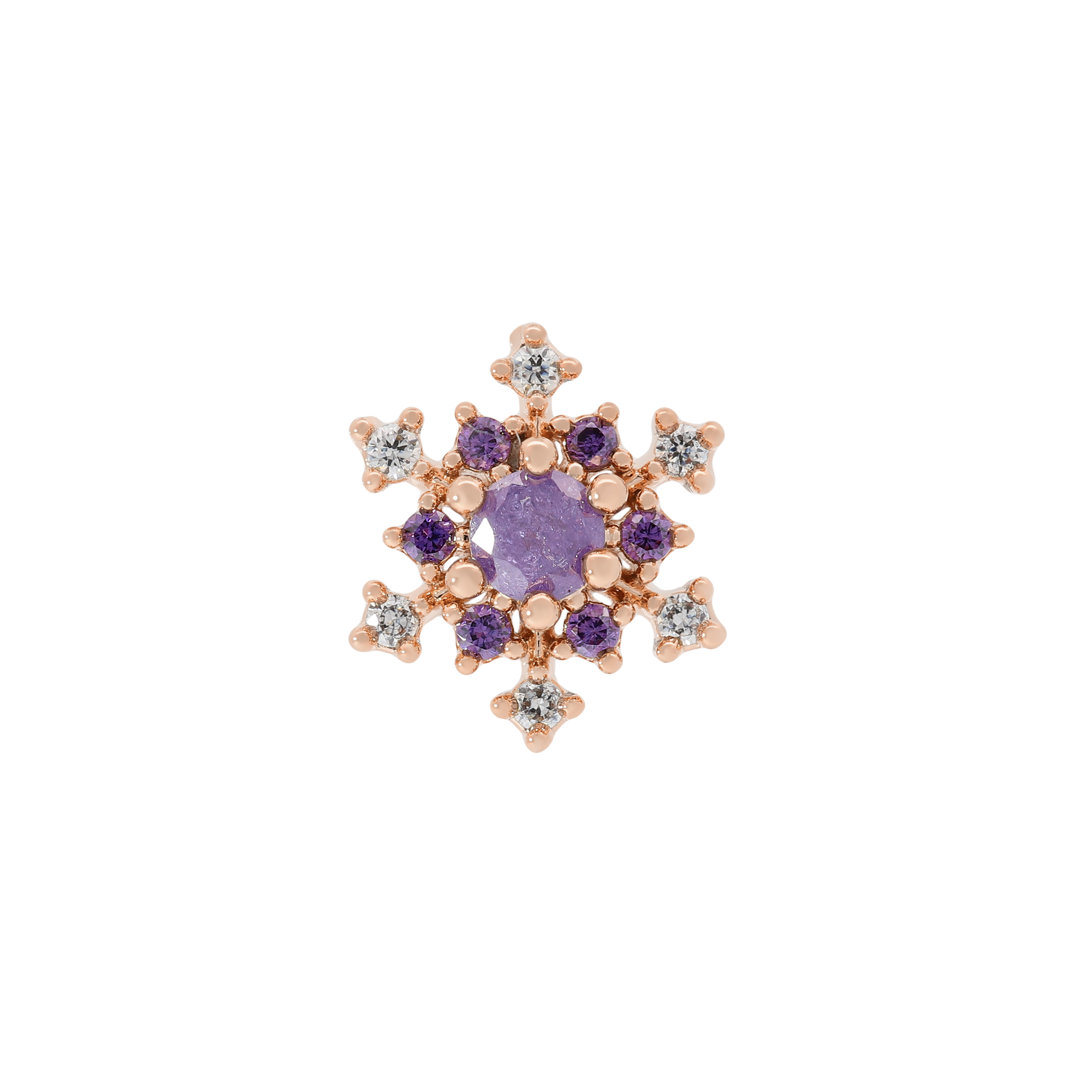 Fractal Helix Tragus Cartilage & Conch Ear Piercing 2 - Rose Gold