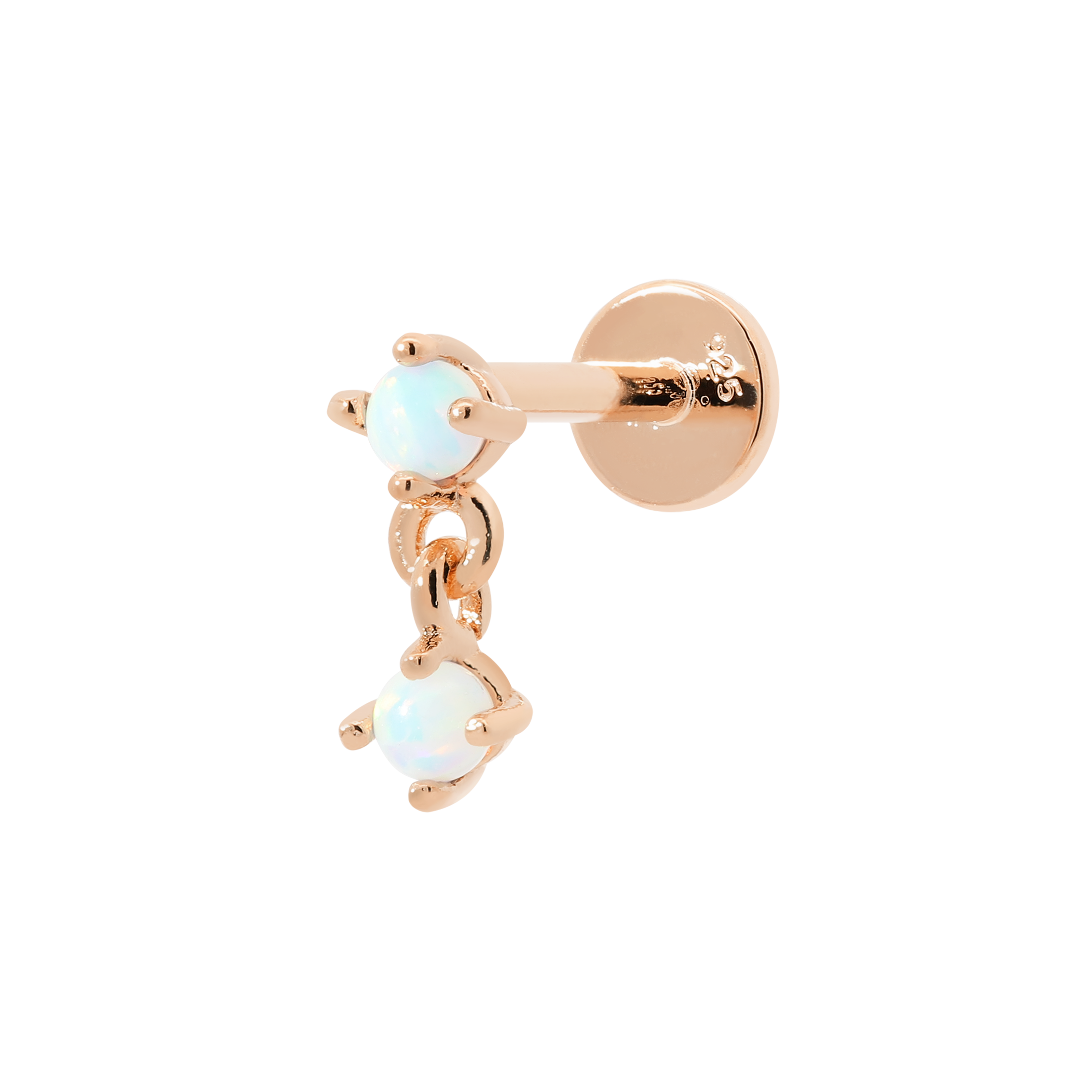 Mystic Opal Helix Tragus Cartilage & Conch Ear Piercing - Rose Gold