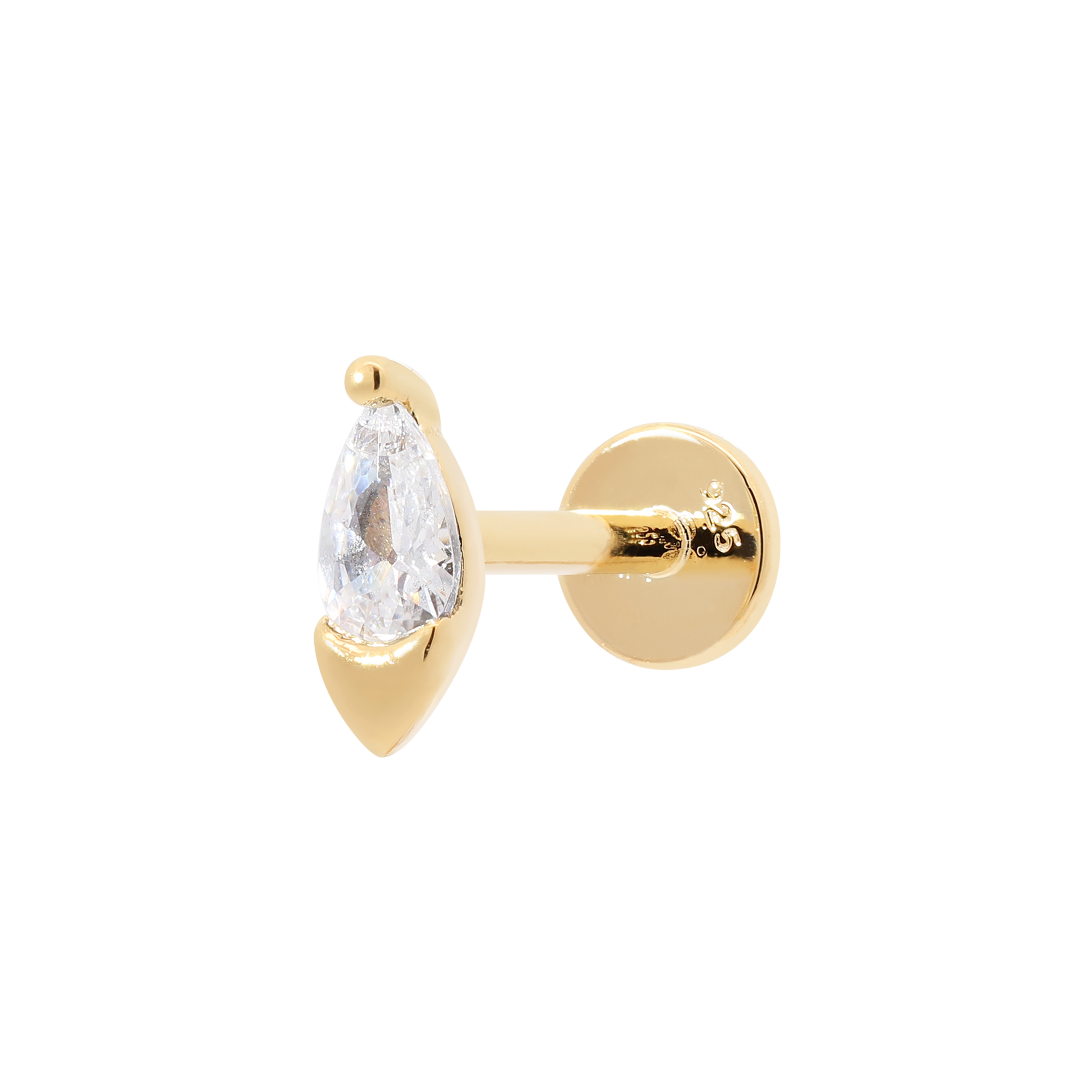 Olivia Gemstone Helix Tragus Cartilage & Conch Ear Piercing - Gold