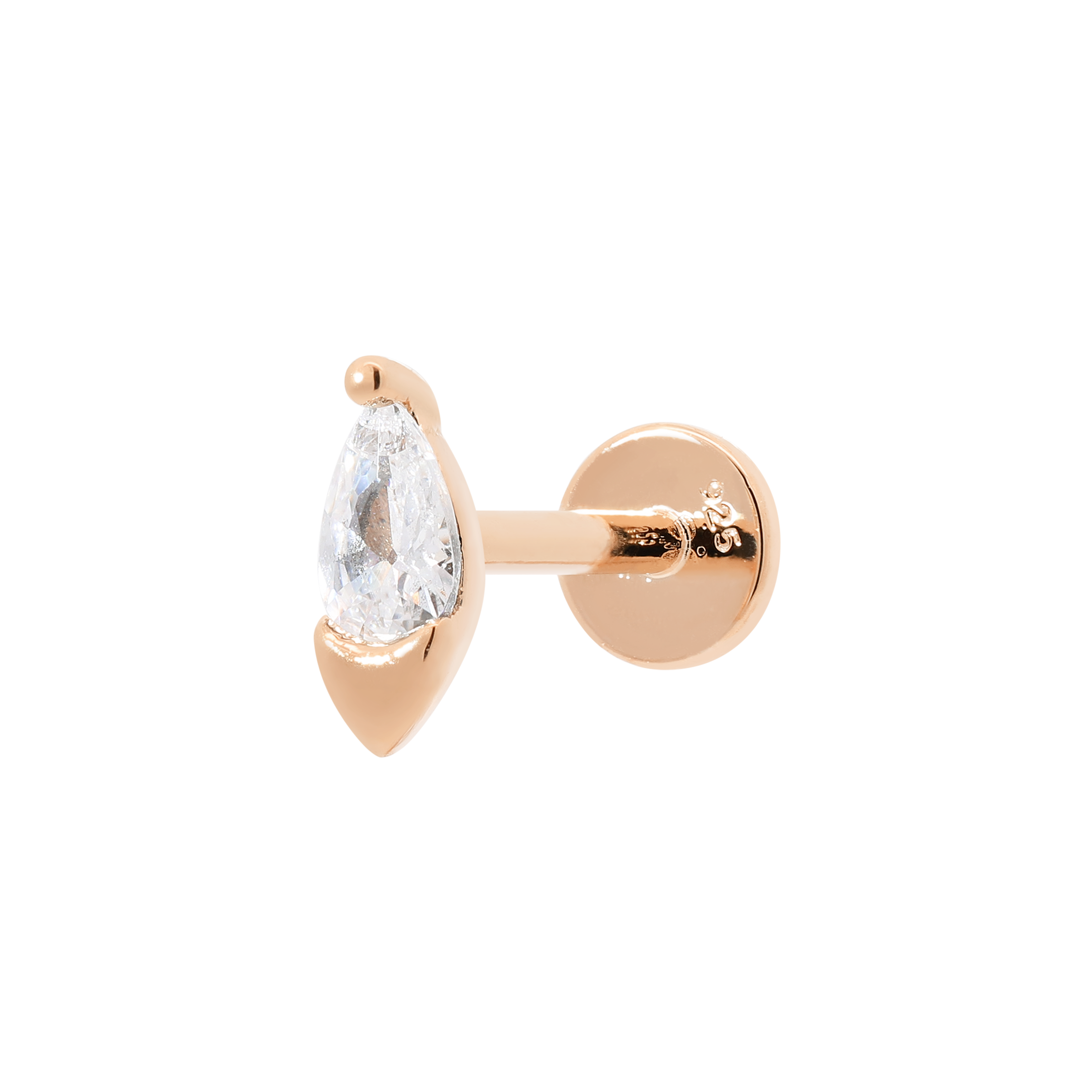 Olivia Gemstone Helix Tragus Cartilage & Conch Ear Piercing - Rose Gold
