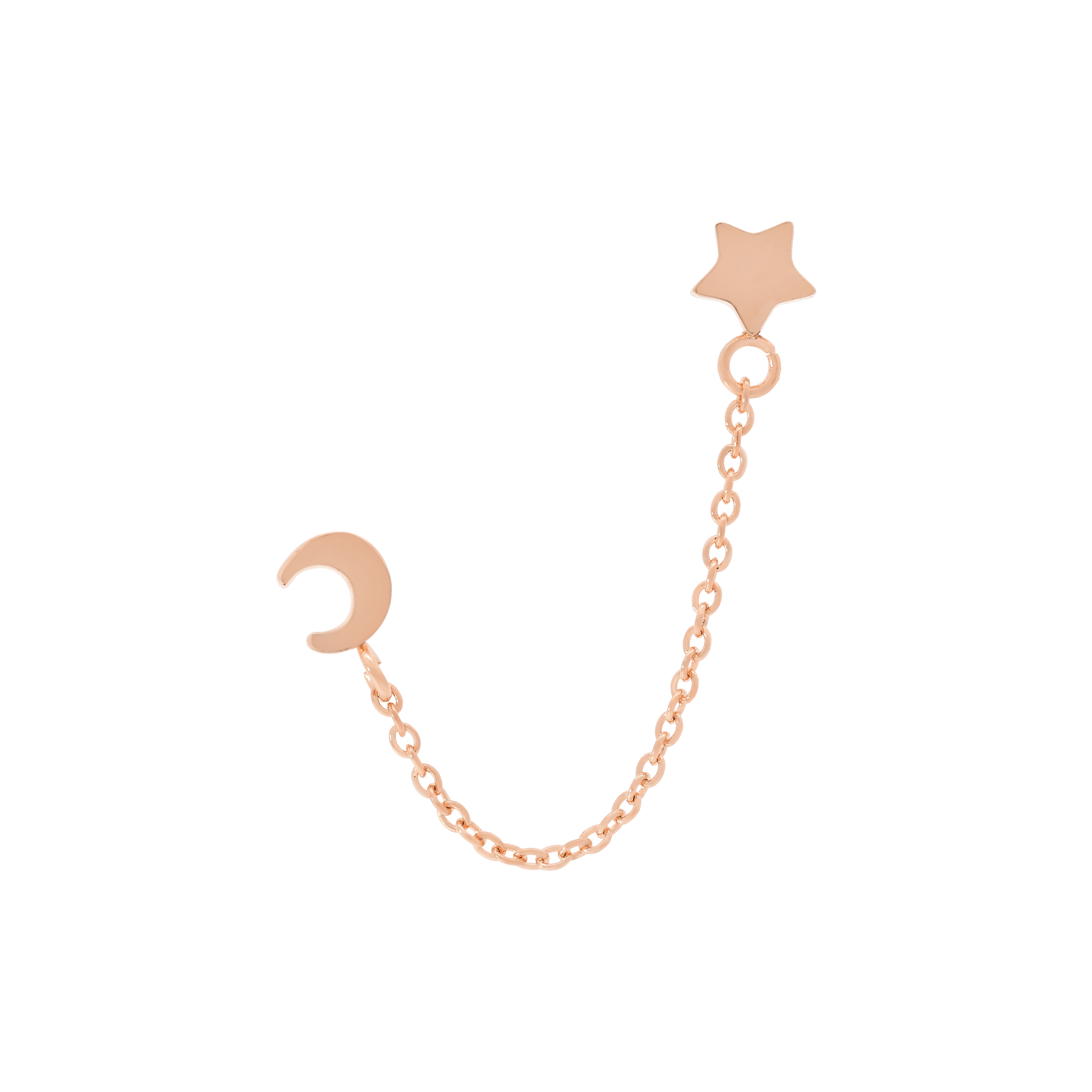 Orbit Chain Tragus Helix & Cartilage Ear Piercing - Rose Gold