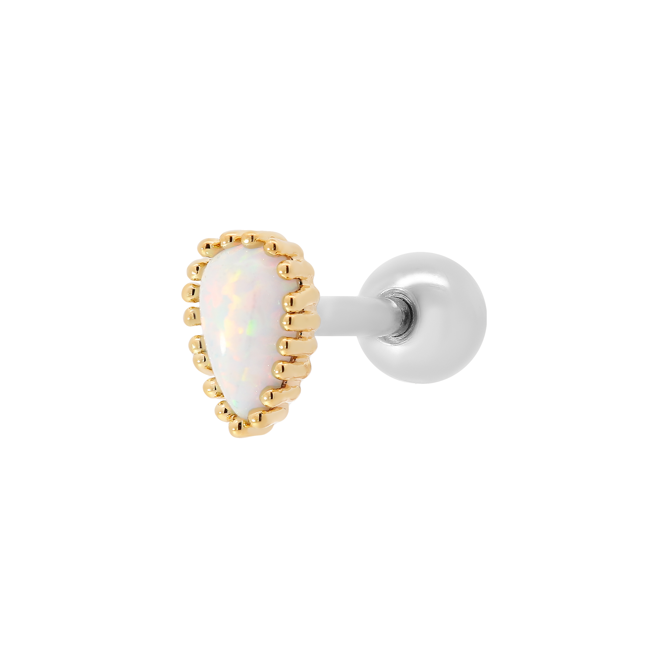 Penelope Opal Helix Tragus Cartilage & Conch Ear Piercing - Gold