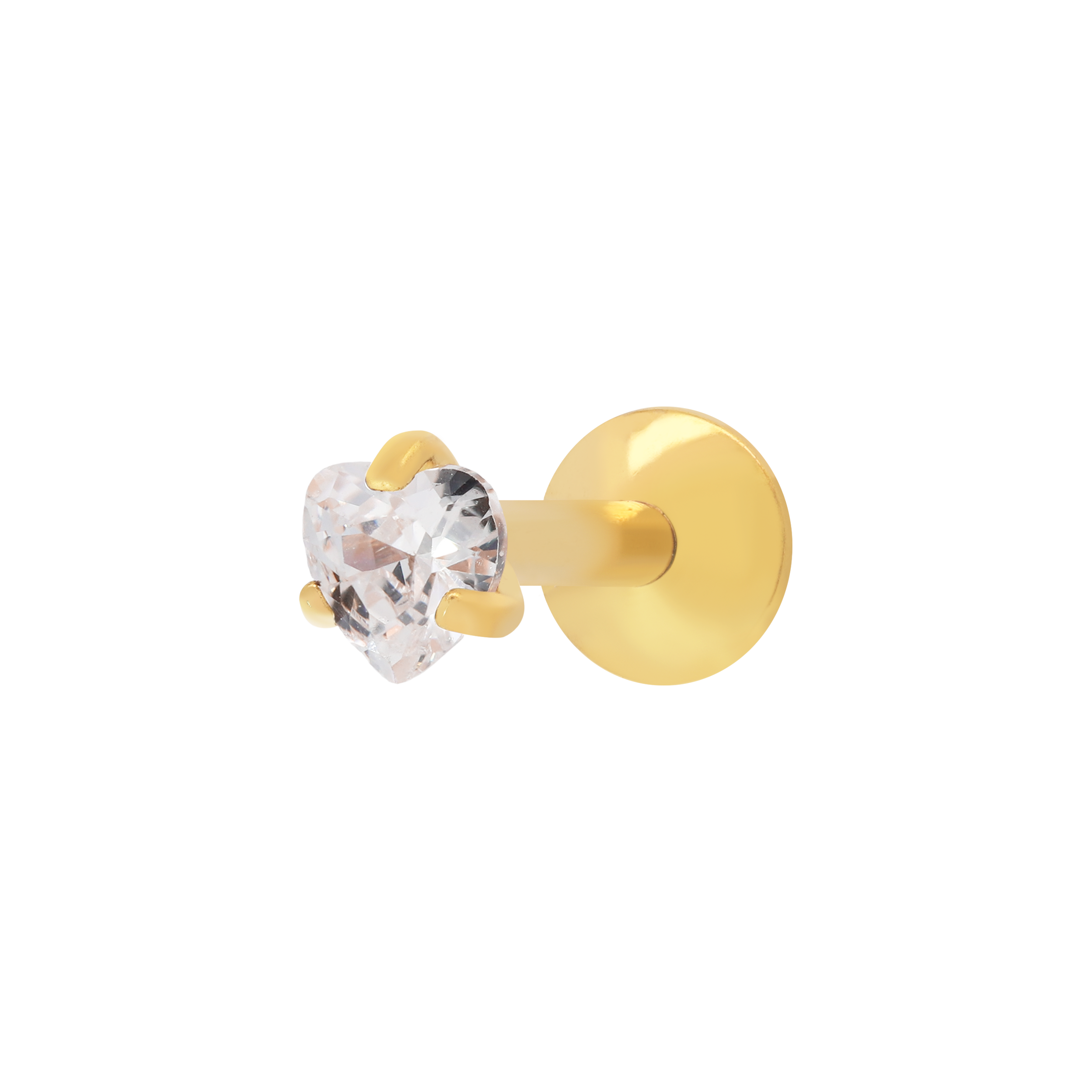 Purity Heart Gemstone Helix Tragus & Cartilage Ear Piercing - Gold