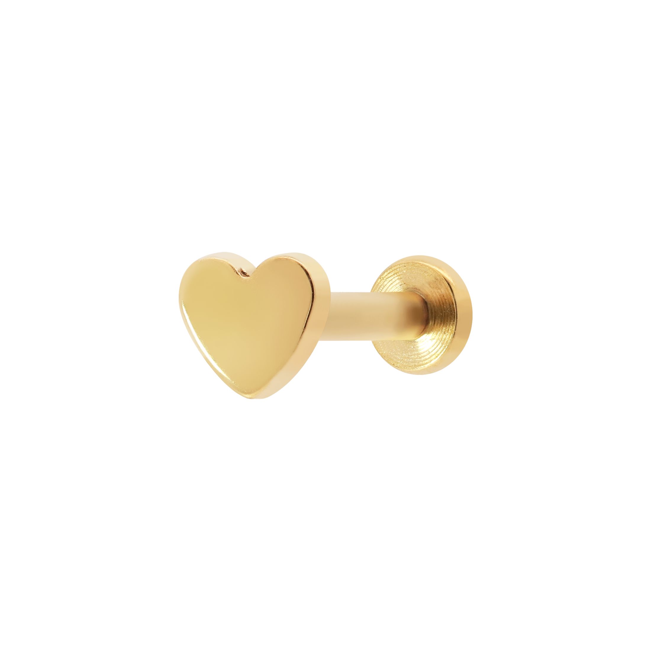 Solid Heart Helix Tragus & Cartilage Ear Piercing - Gold