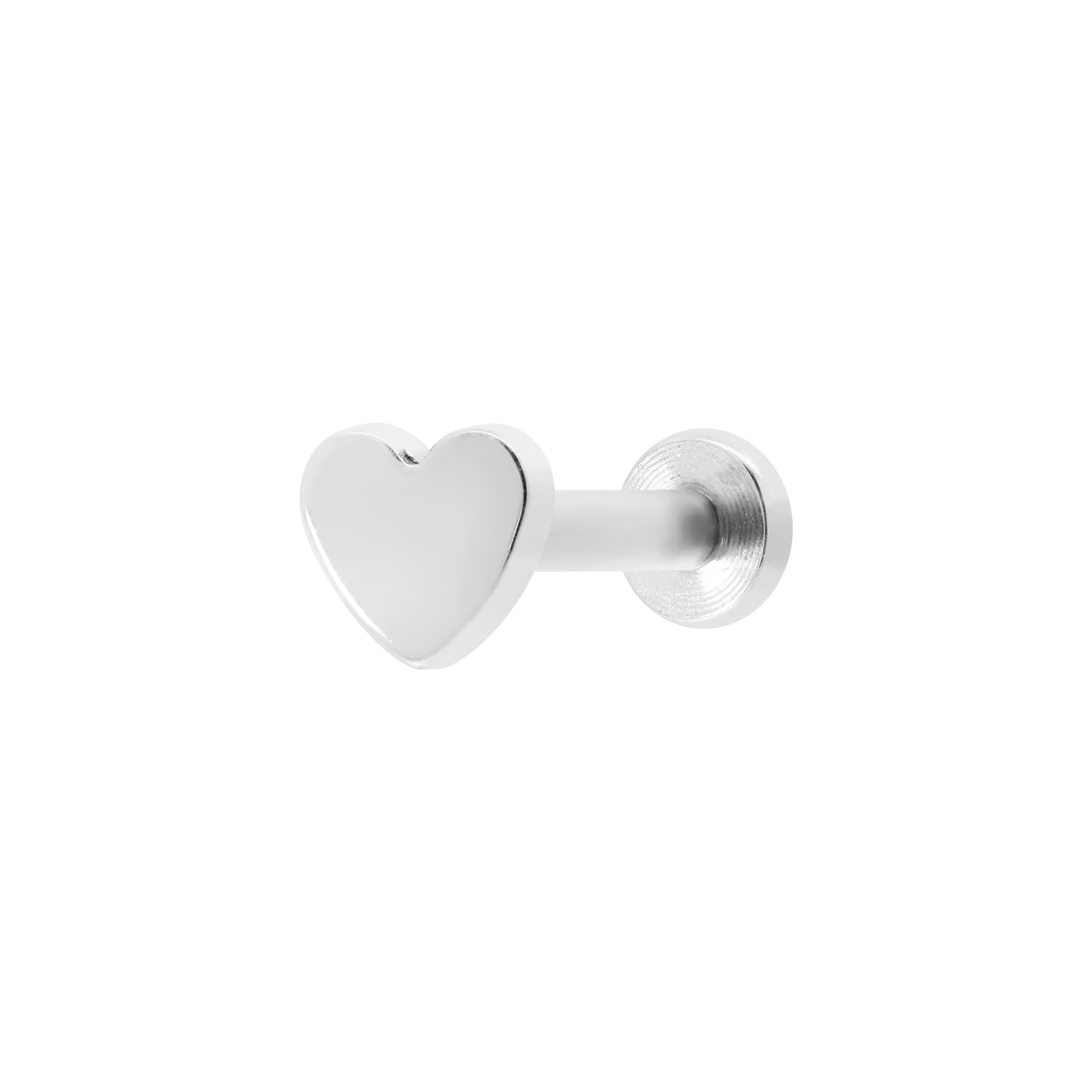 Solid Heart Helix Tragus & Cartilage Ear Piercing - Titanium