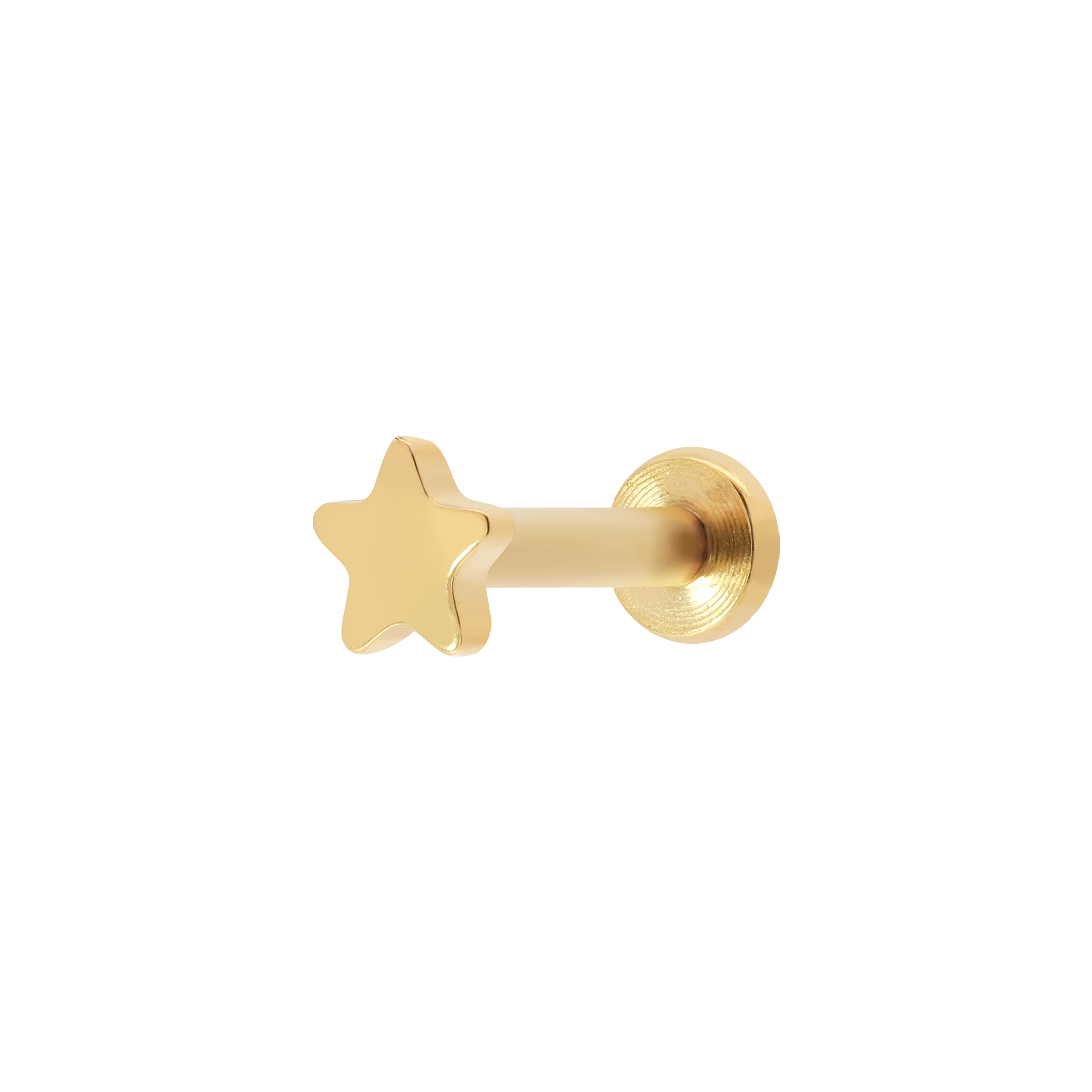 Solid Star Helix Tragus & Cartilage Ear Piercing - Gold