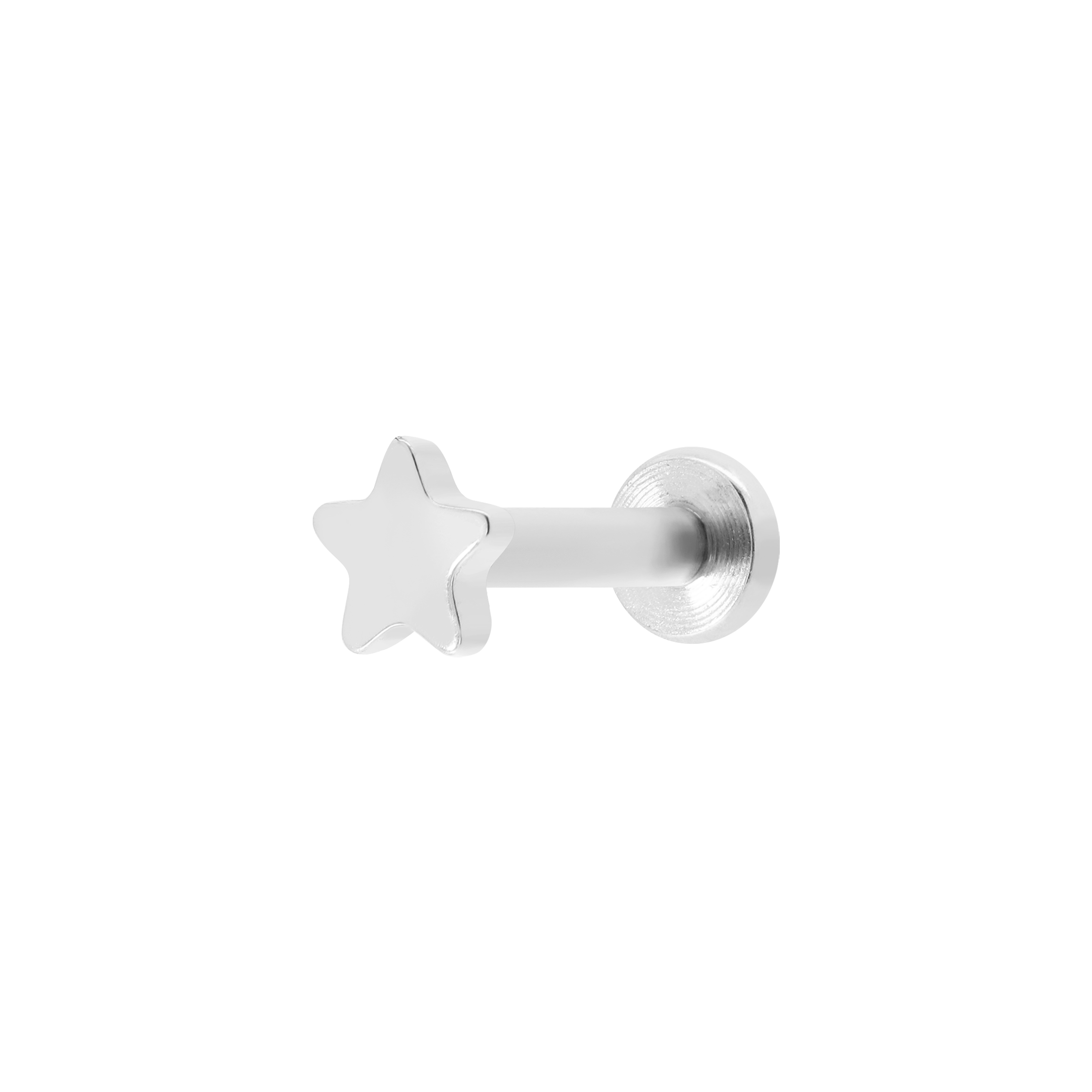 Solid Star Helix Tragus & Cartilage Ear Piercing - Titanium