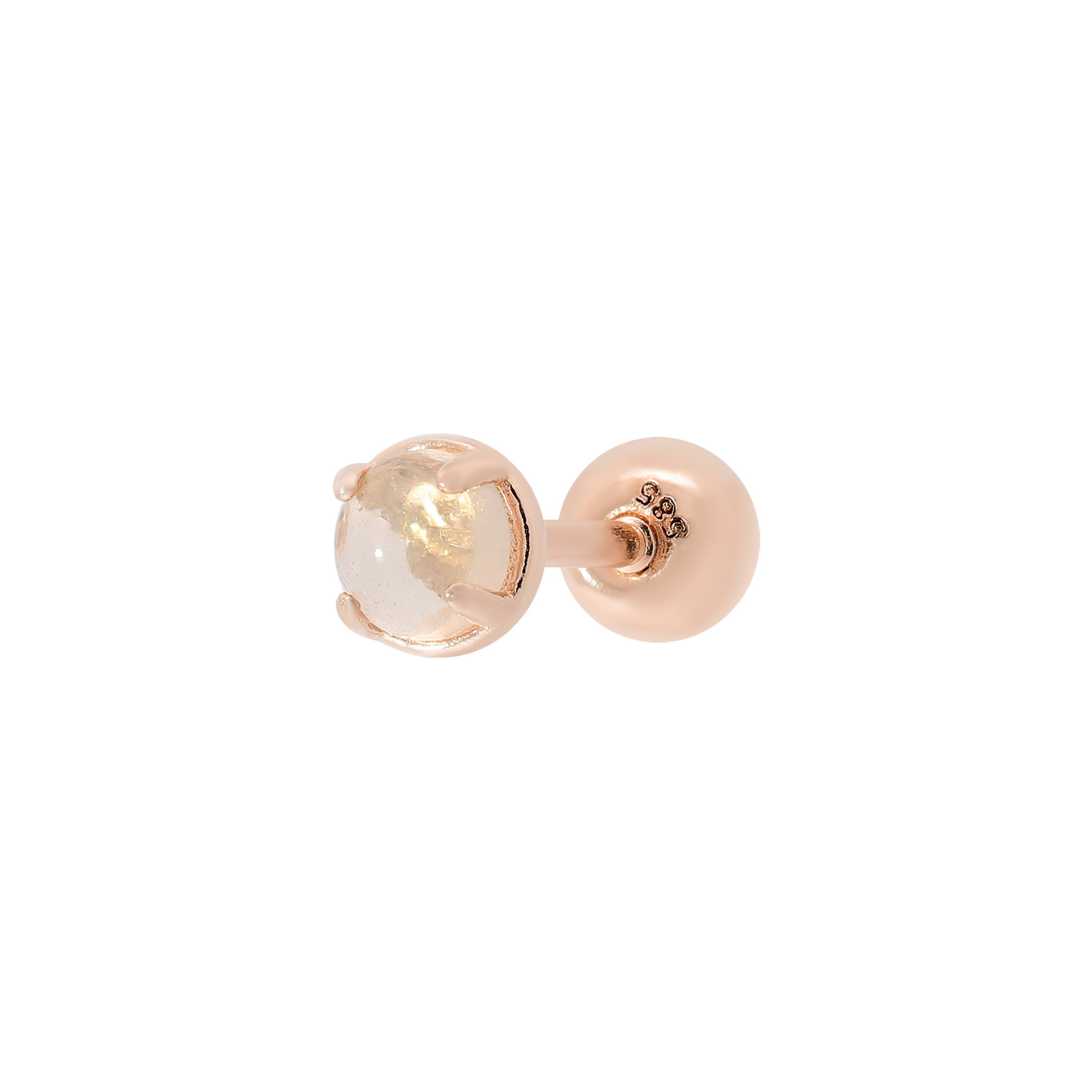 Solitaire Tragus Helix & Cartilage Ear Piercing - 14K Solid Rose Gold