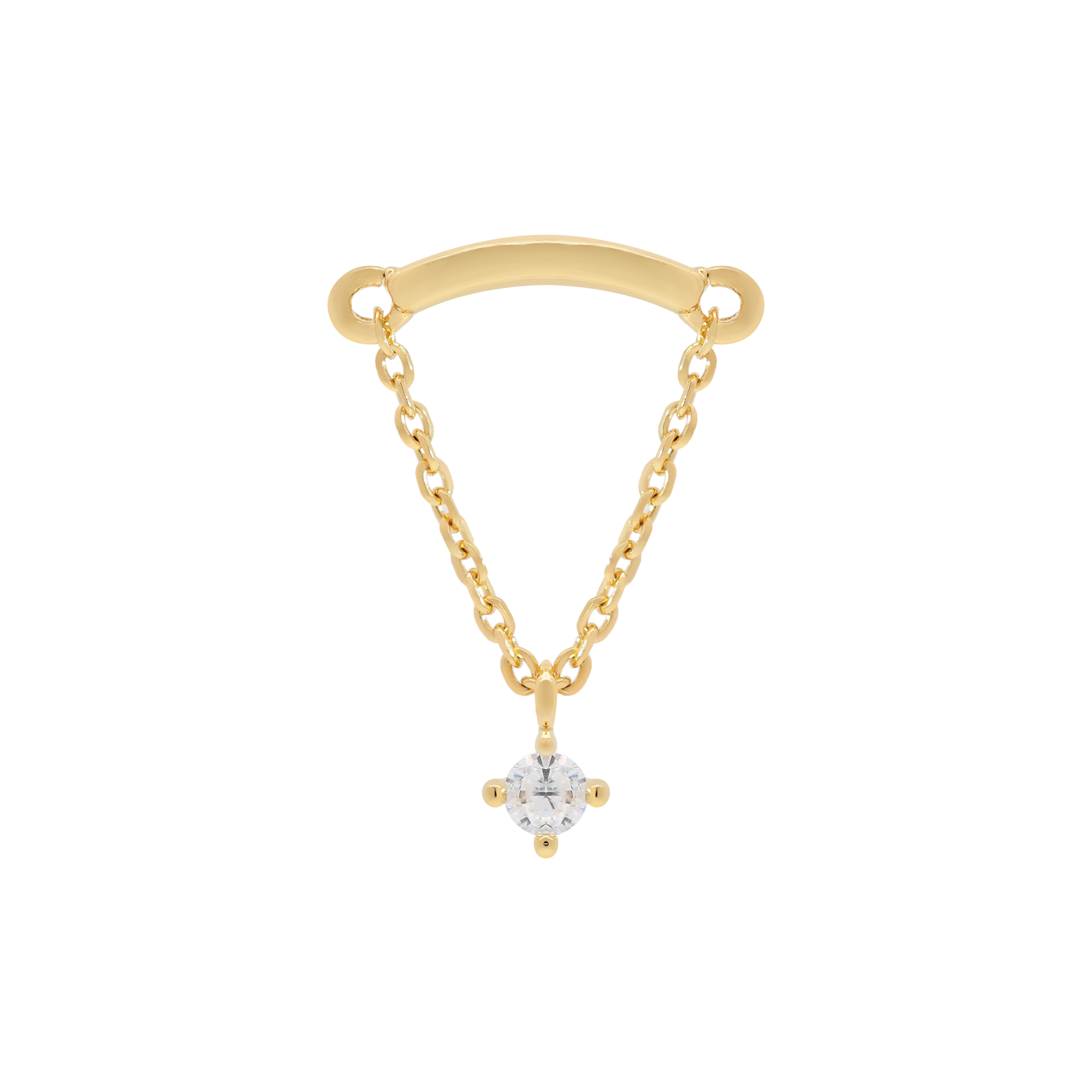 Sophia Gemstone Helix Cartilage & Conch Ear Piercing - Gold